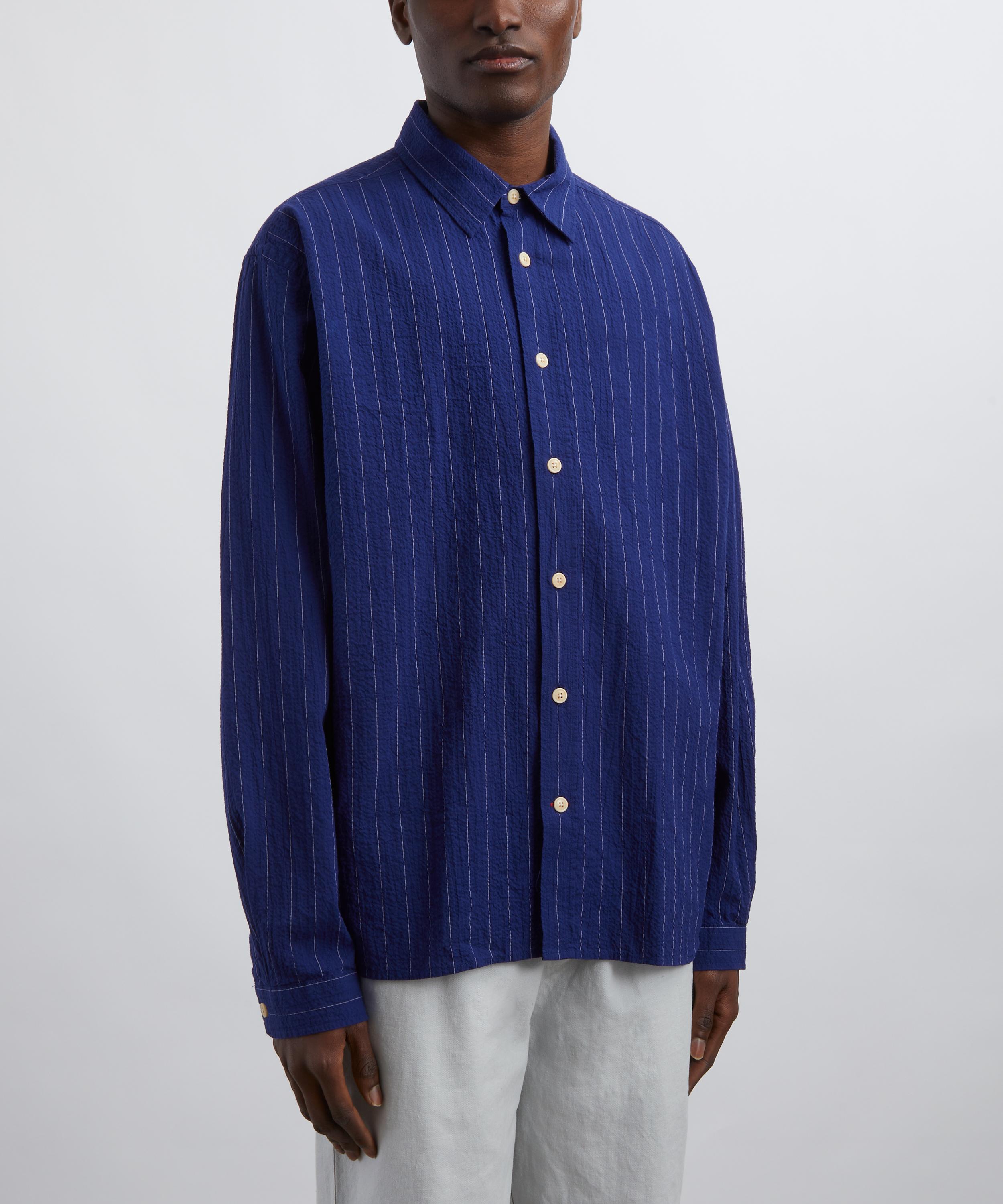 Oliver Spencer - Atlanta Long-Sleeve Patterson Blue Shirt image number 2