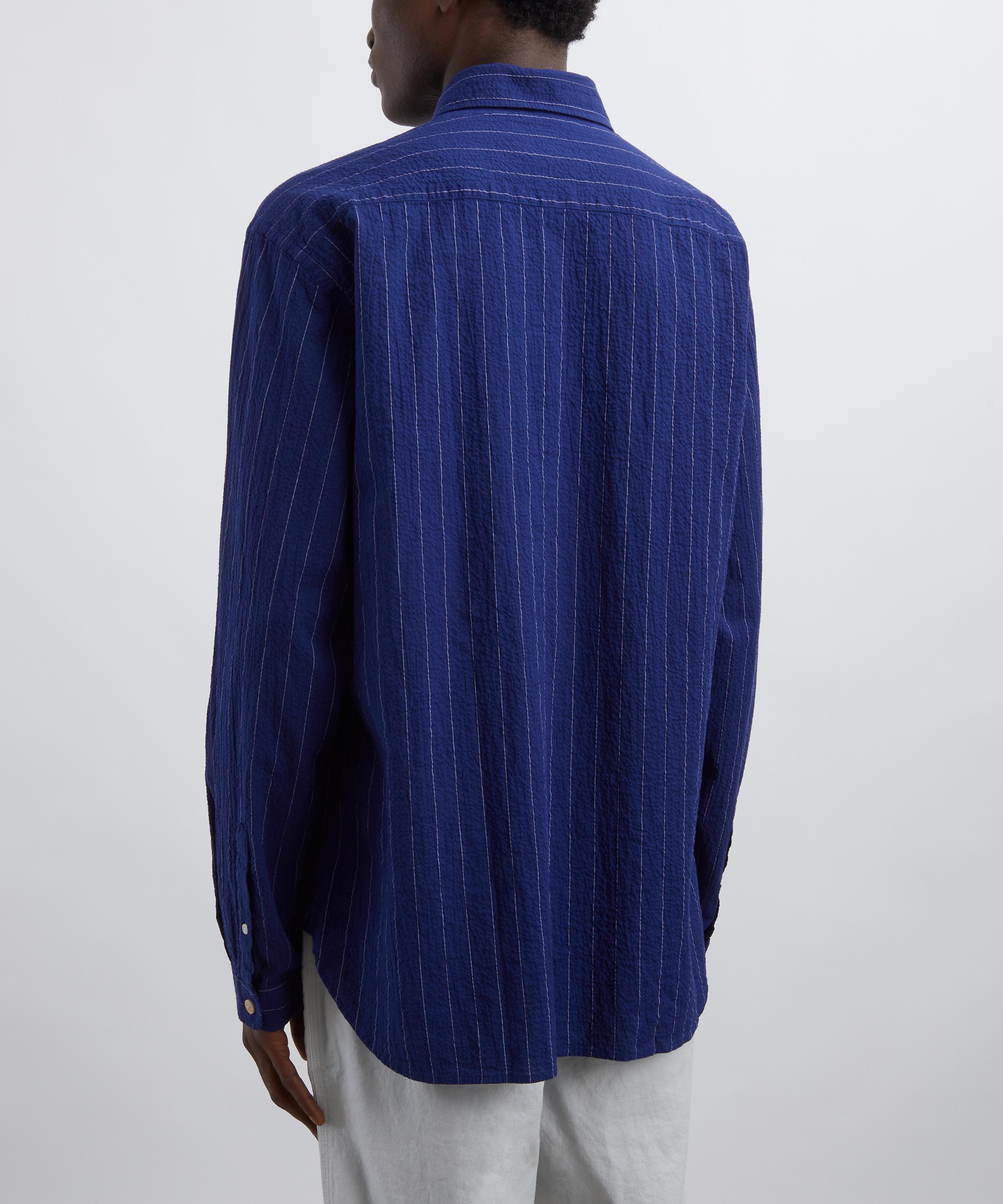 Oliver Spencer - Atlanta Long-Sleeve Patterson Blue Shirt image number 3