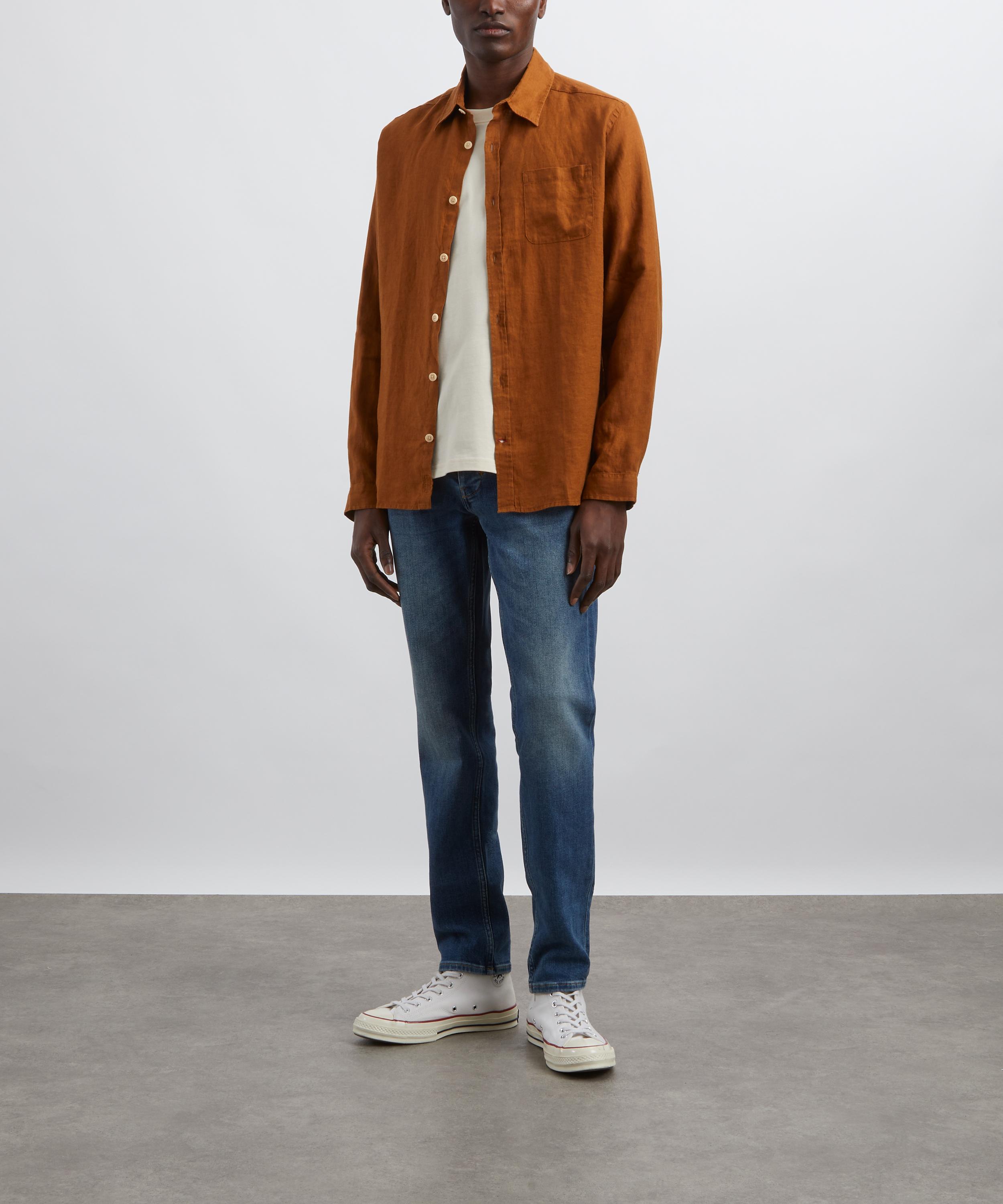 Oliver Spencer - New York Special Bridford Orange Linen Shirt image number 1