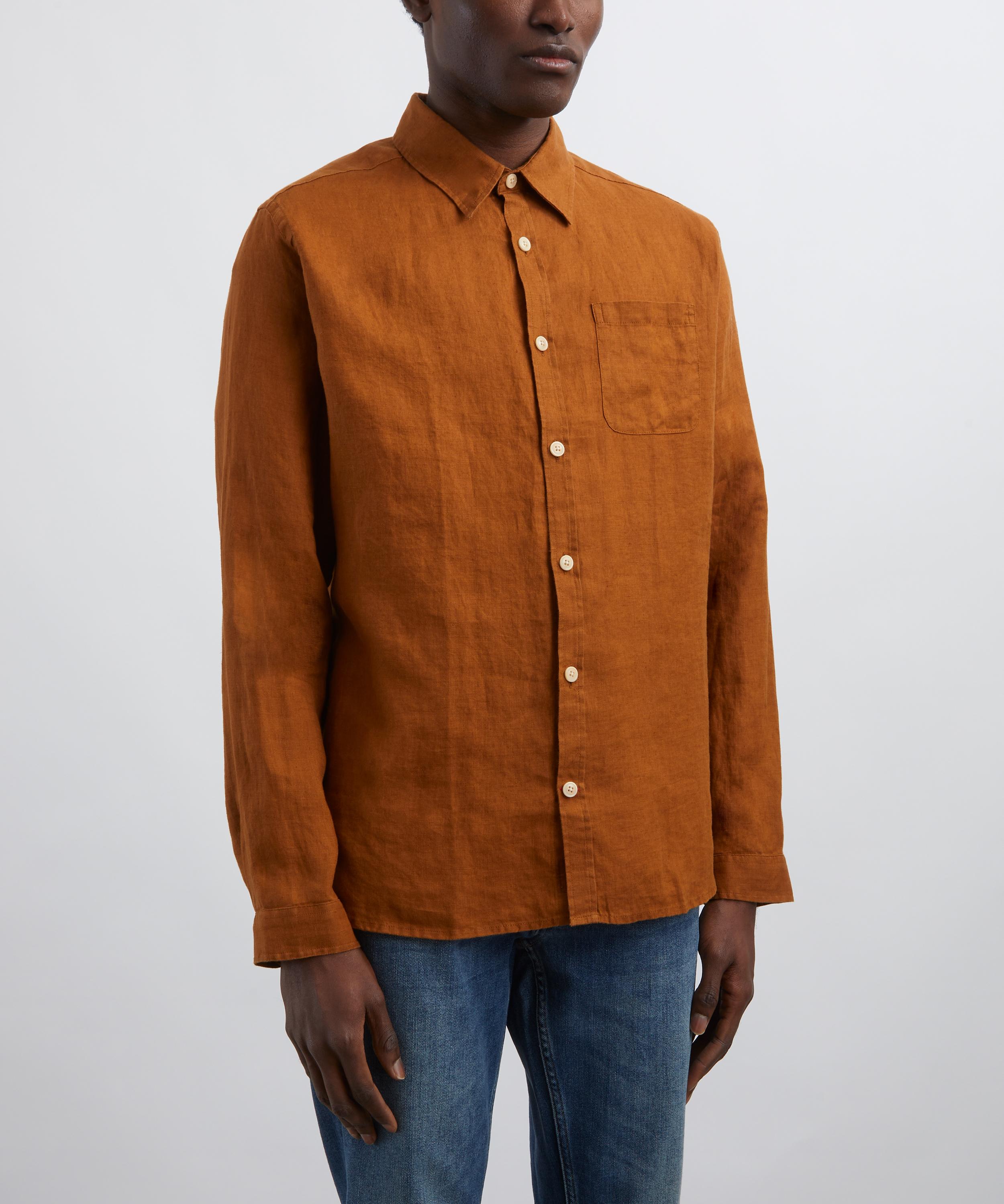 Oliver Spencer - New York Special Bridford Orange Linen Shirt image number 2