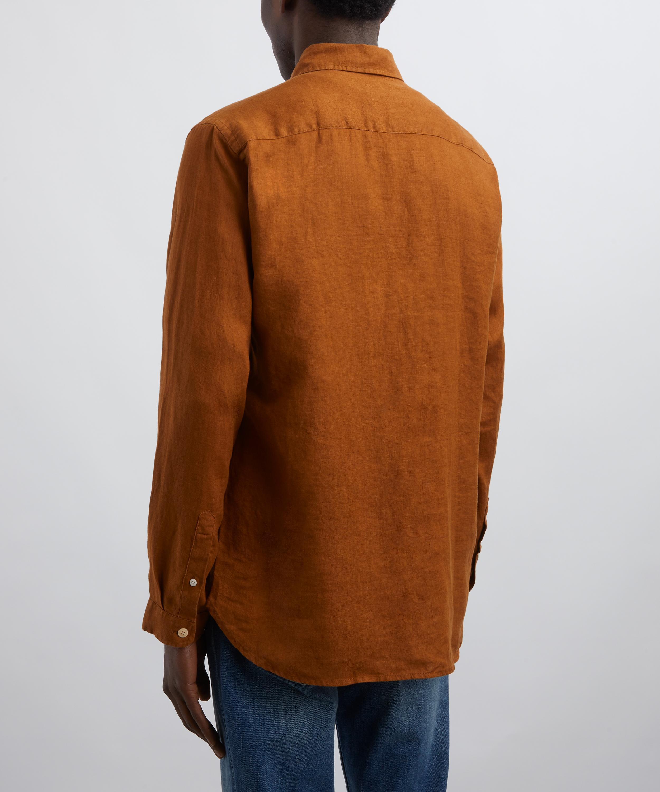 Oliver Spencer - New York Special Bridford Orange Linen Shirt image number 3