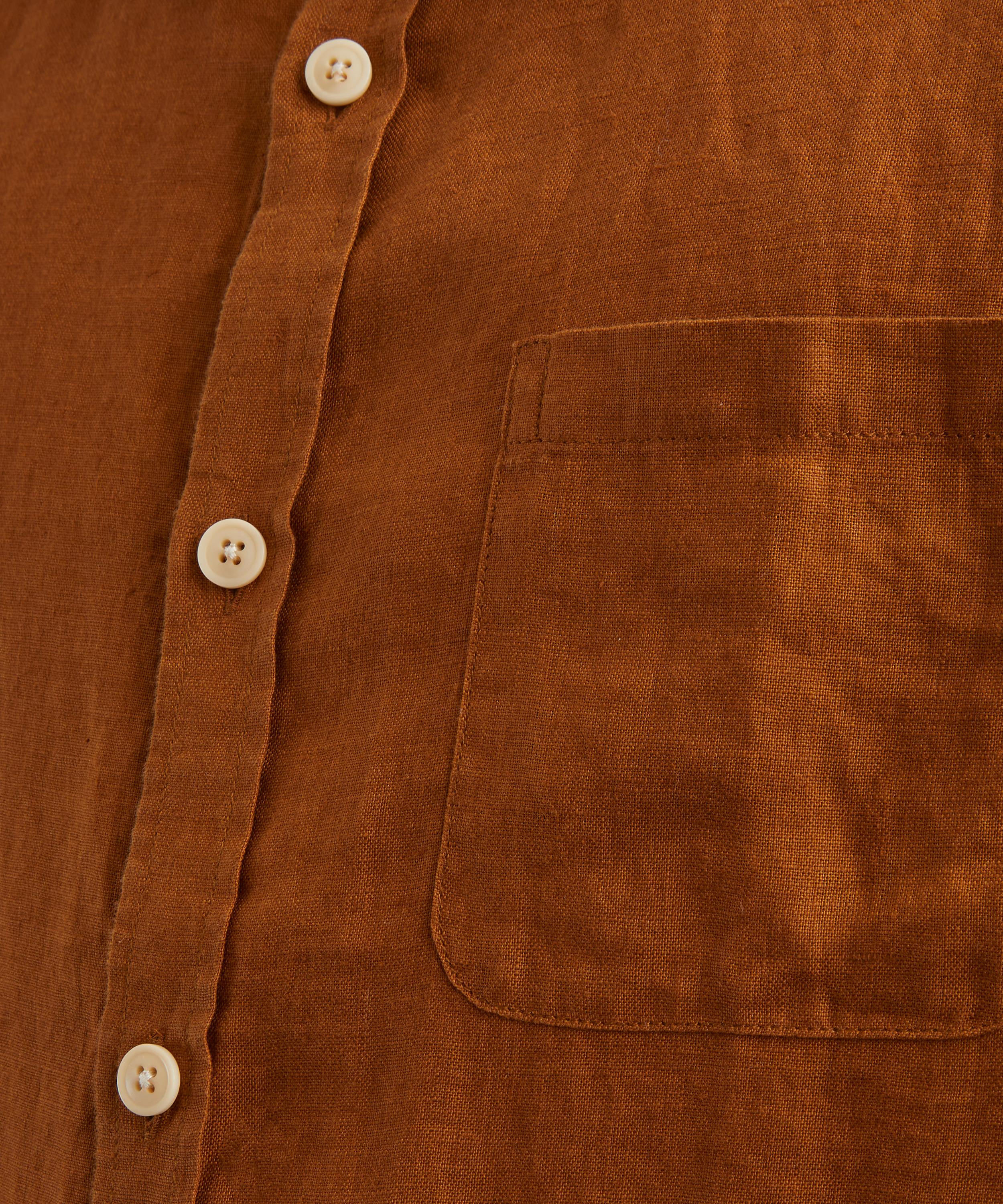 Oliver Spencer - New York Special Bridford Orange Linen Shirt image number 4