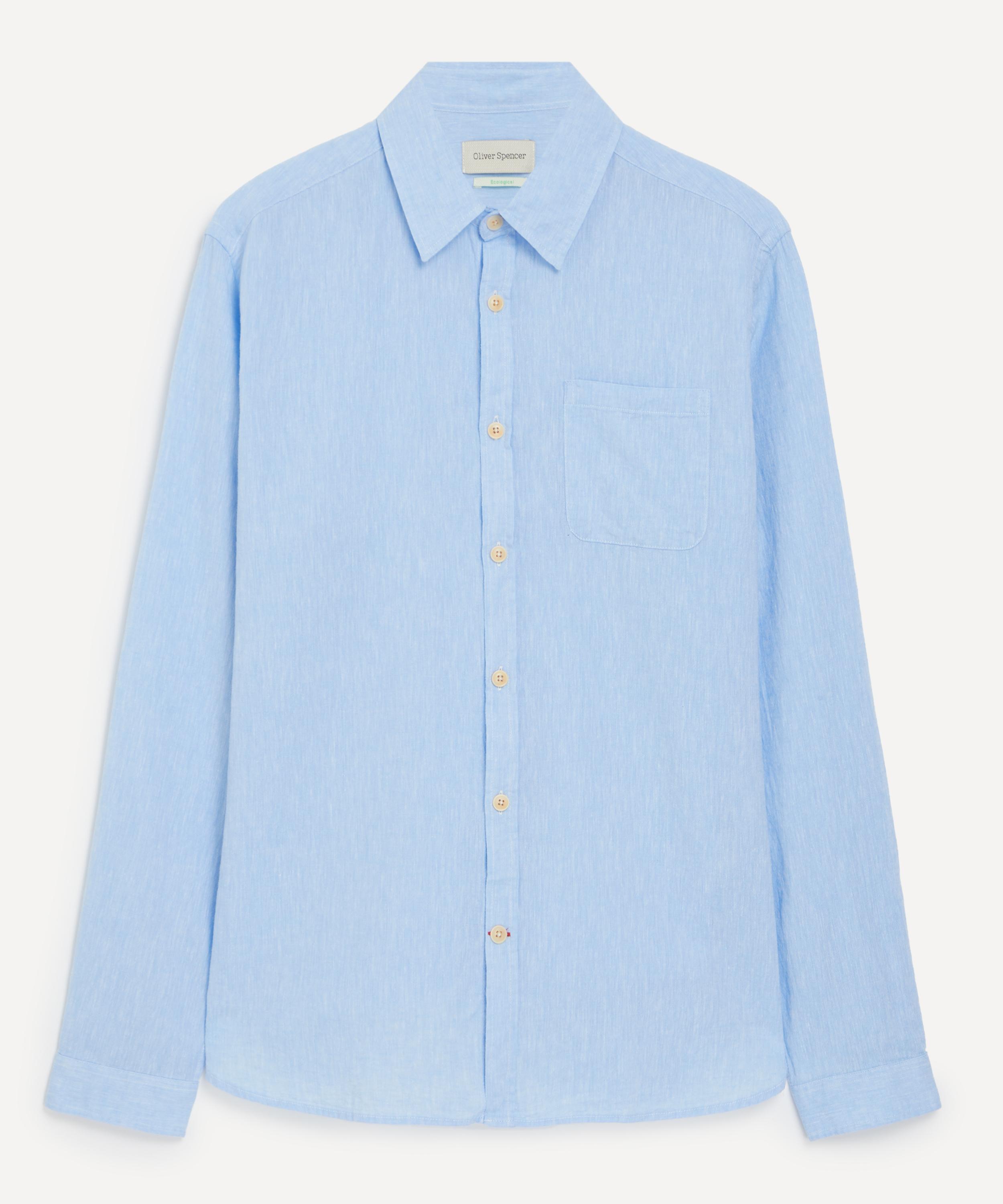 Oliver Spencer - New York Special Perkins Blue Linen-Cotton Shirt