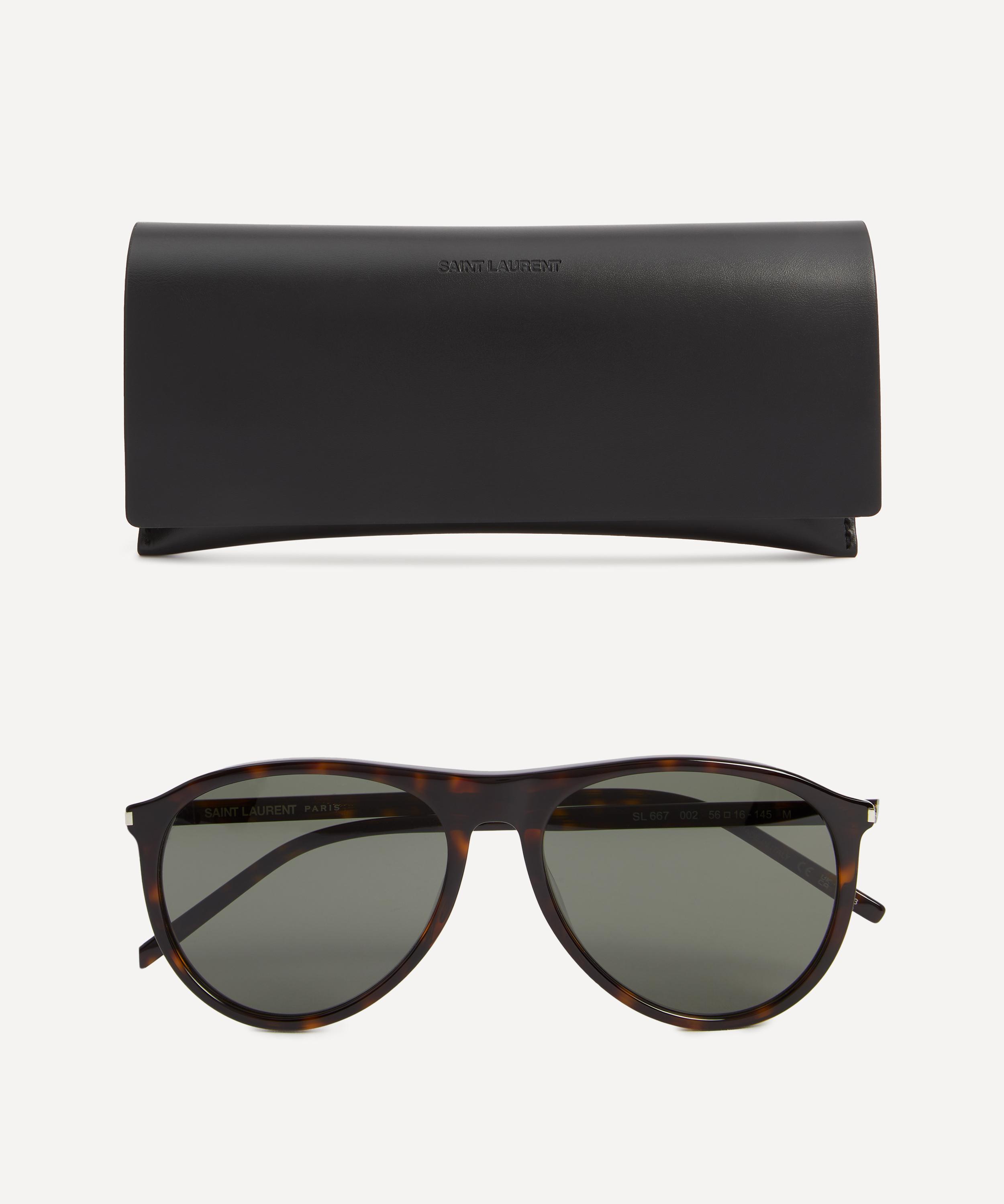 Saint Laurent - Oval Tortoiseshell Sunglasses image number 3