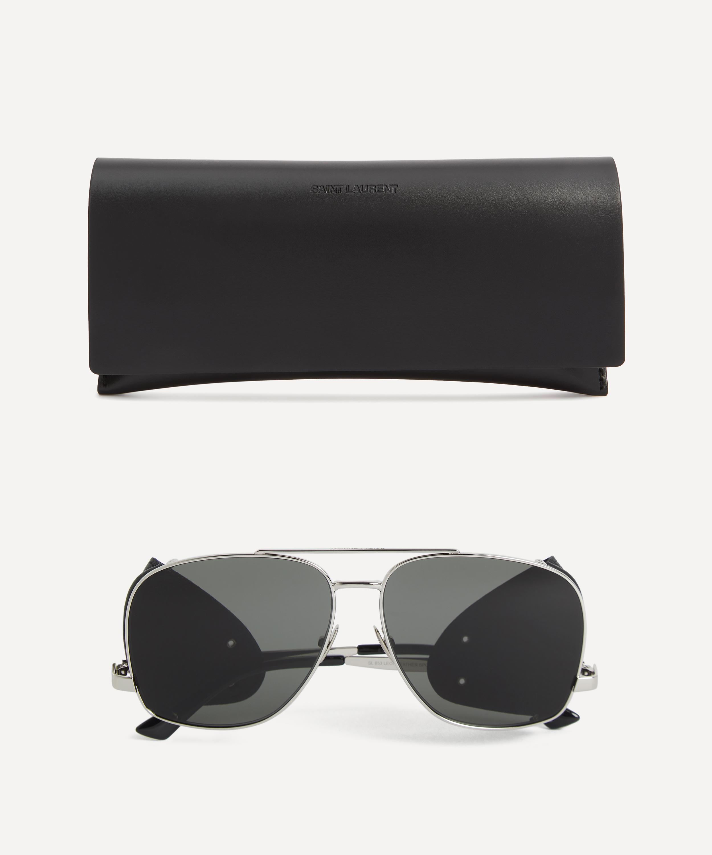 Saint Laurent - Leon Leather Spoiler Sunglasses image number 3