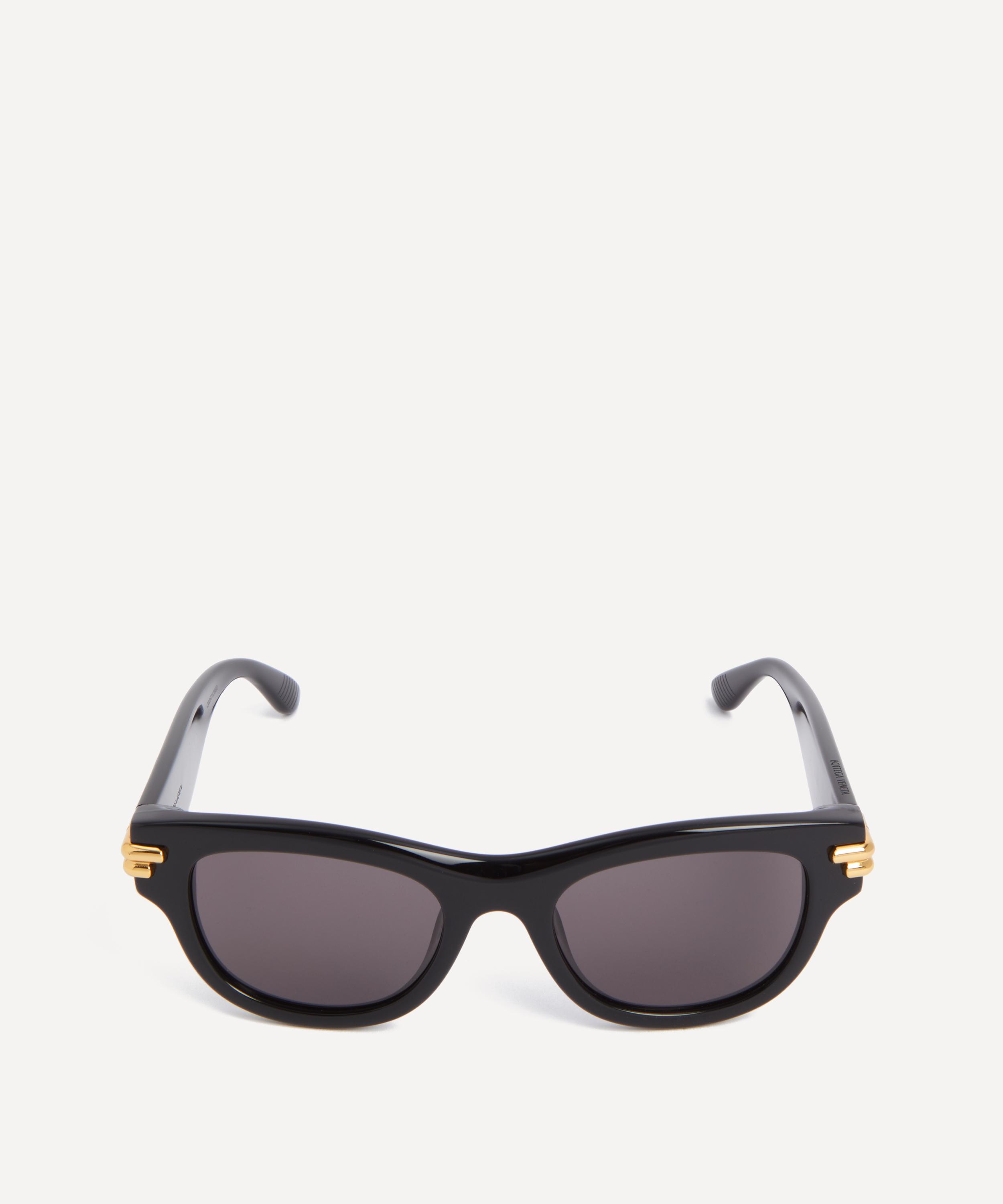 Bottega Veneta - Rectangle Hinge Logo Acetate Sunglasses