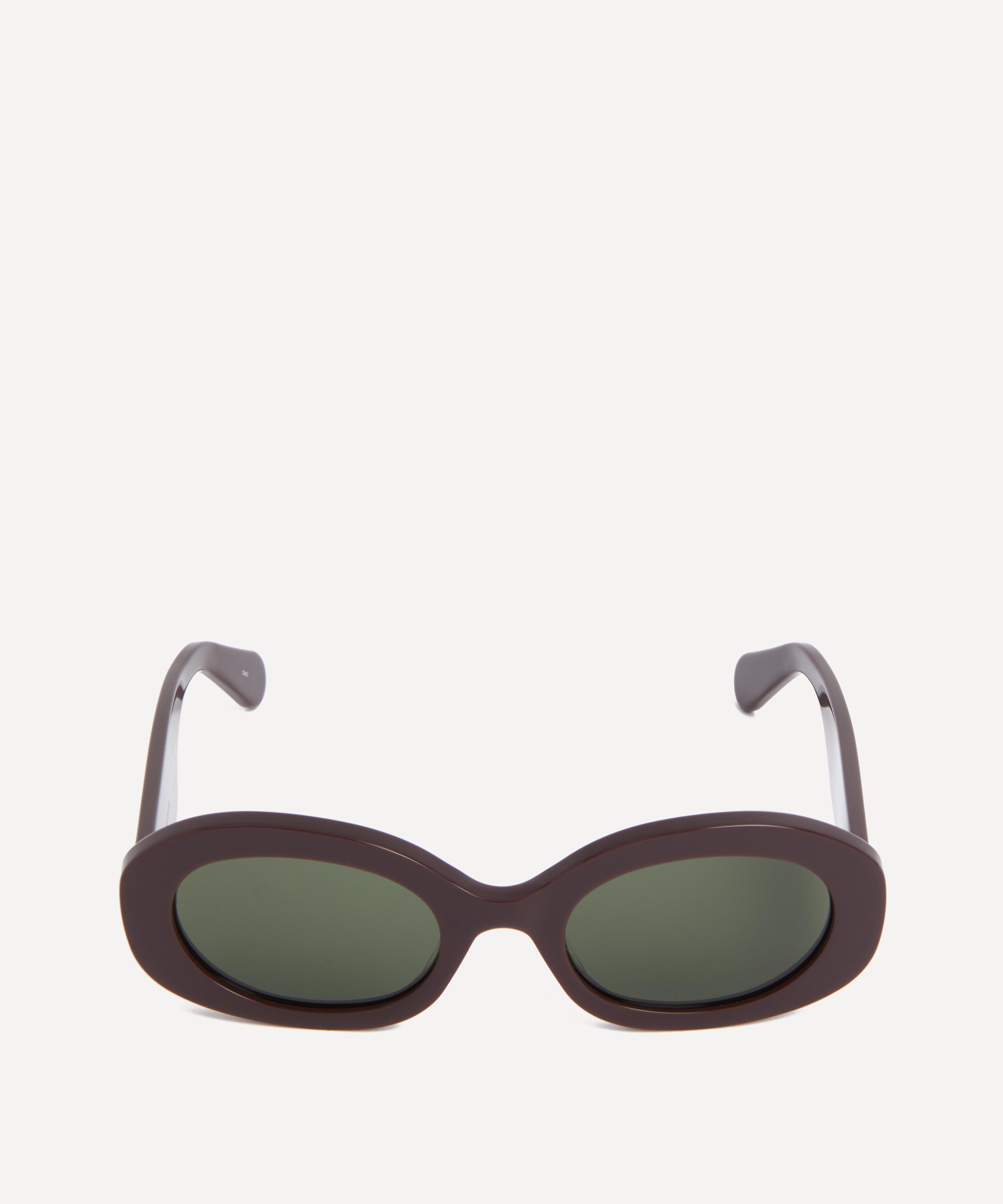 Chloé - Burgundy Chunky Oval Sunglasses image number 0