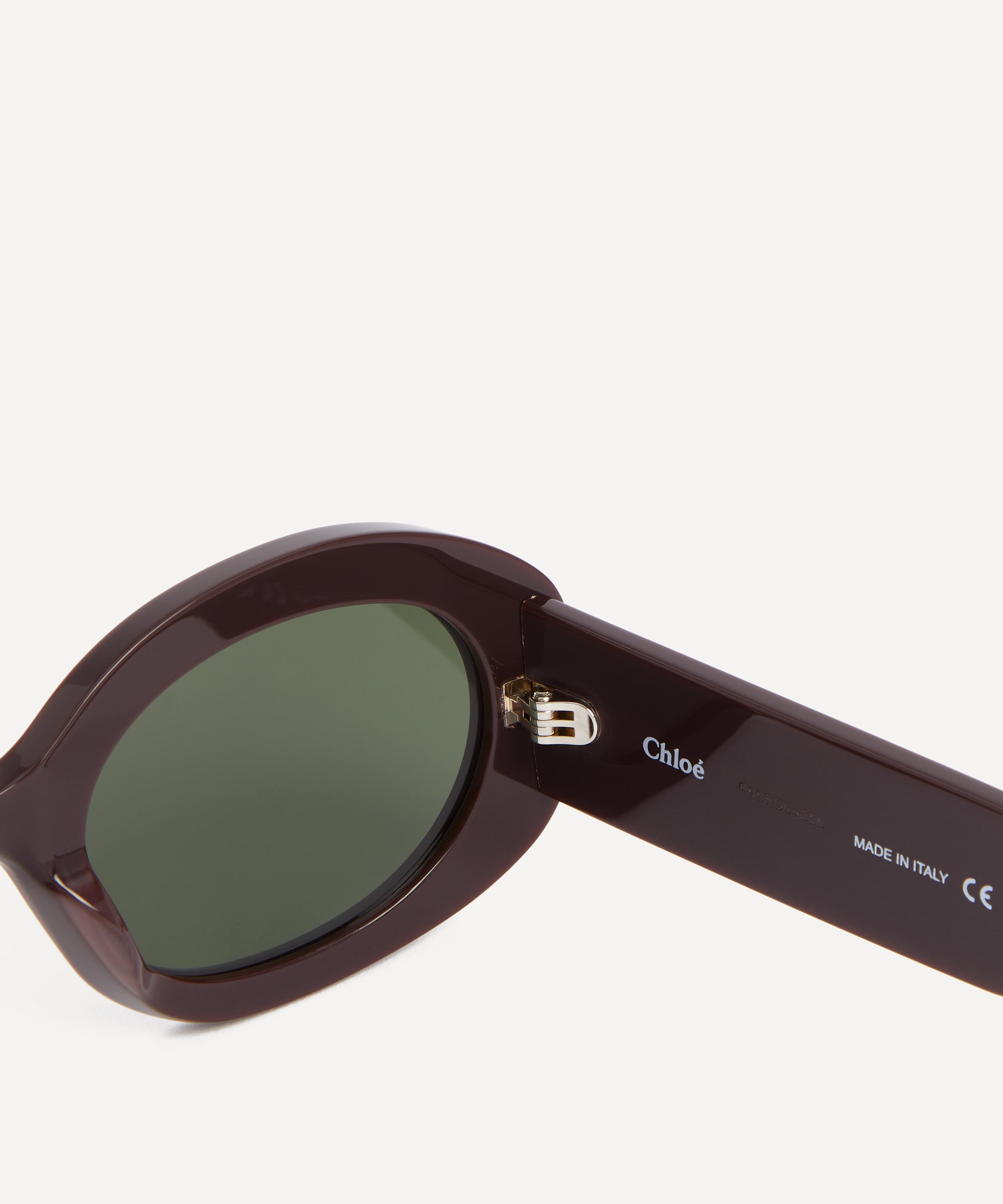 Chloé - Burgundy Chunky Oval Sunglasses image number 2