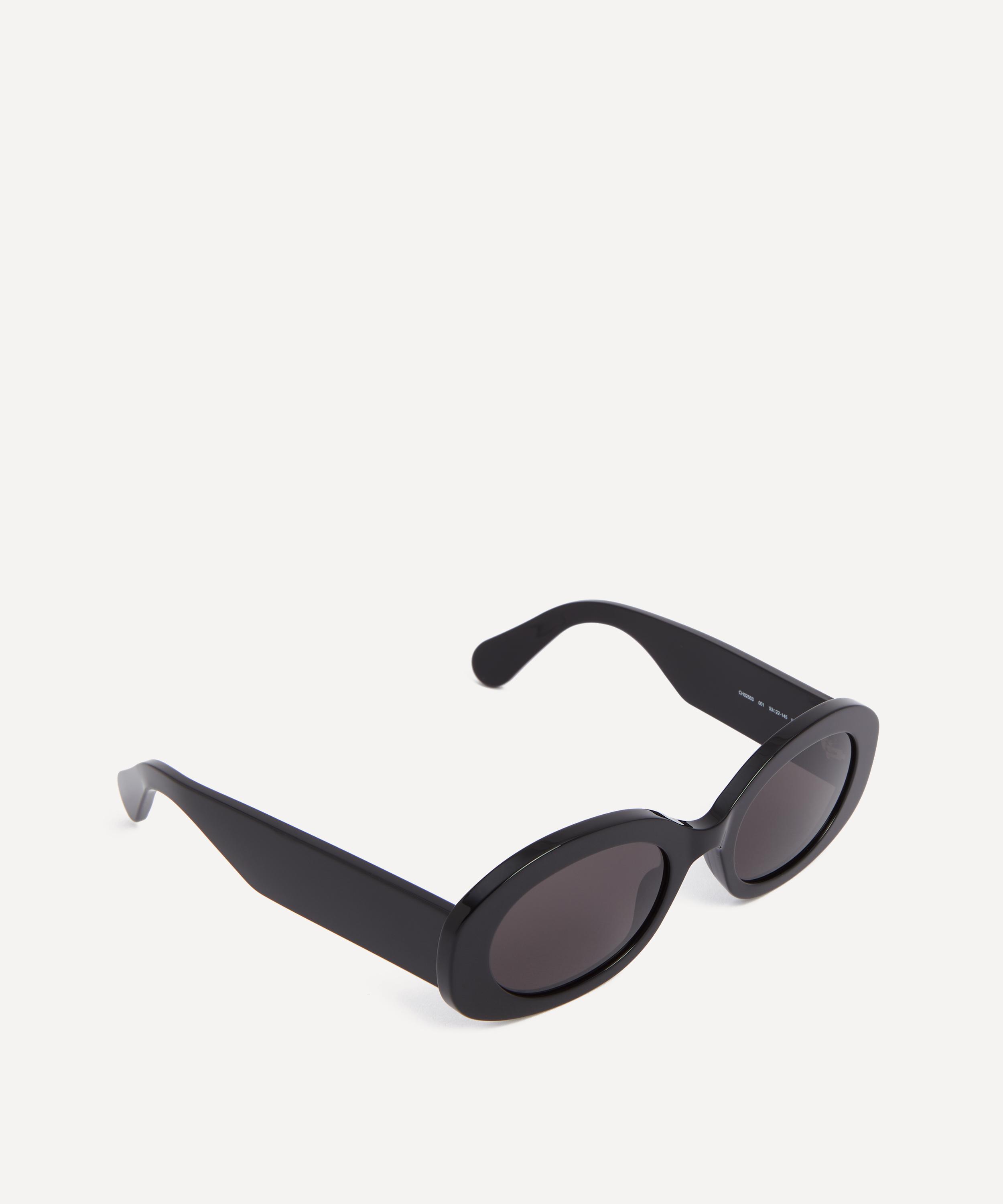 Chloé - Black Chunky Oval Sunglasses image number 1