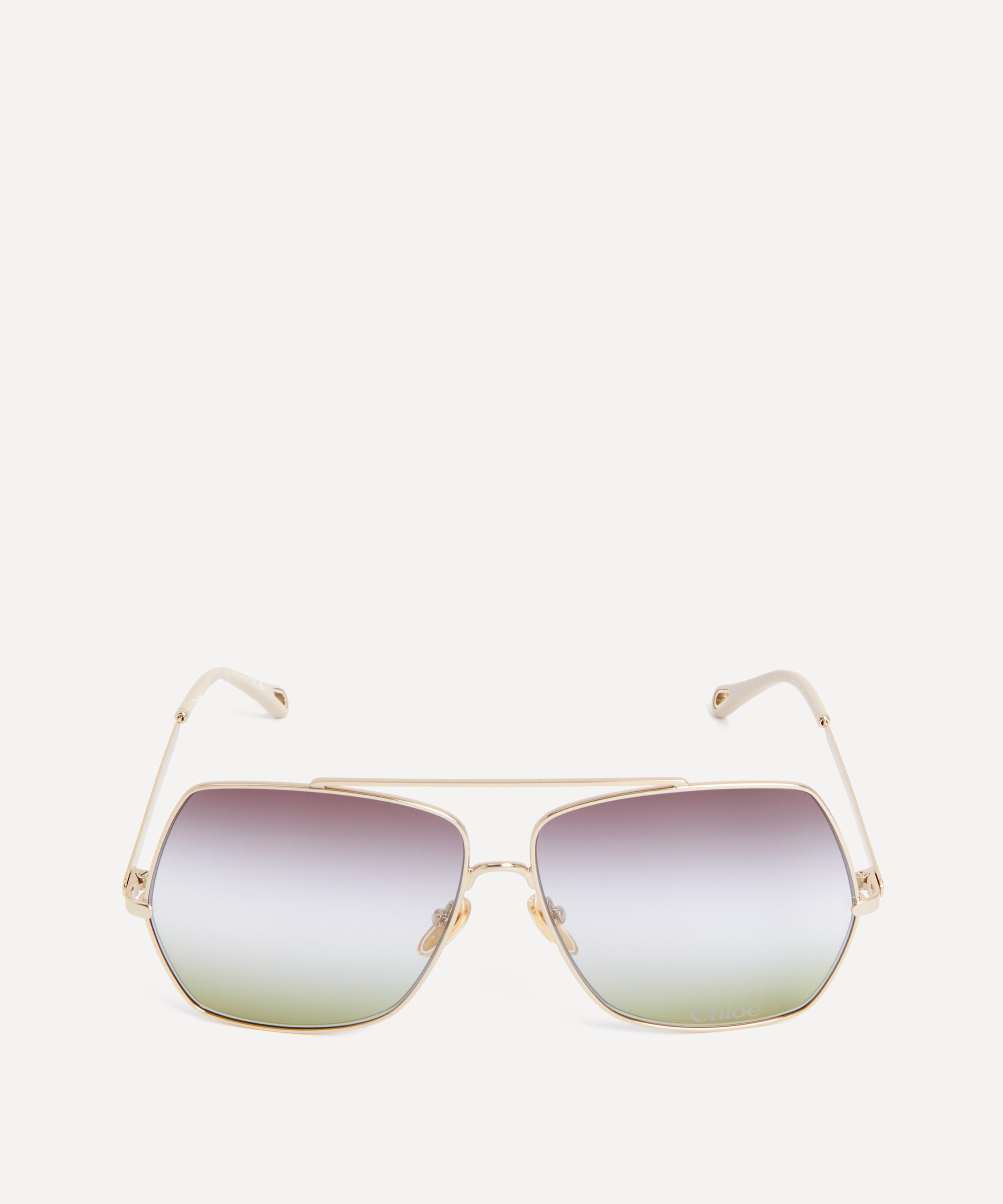 Chloé - Oversized Square Metal Sunglasses