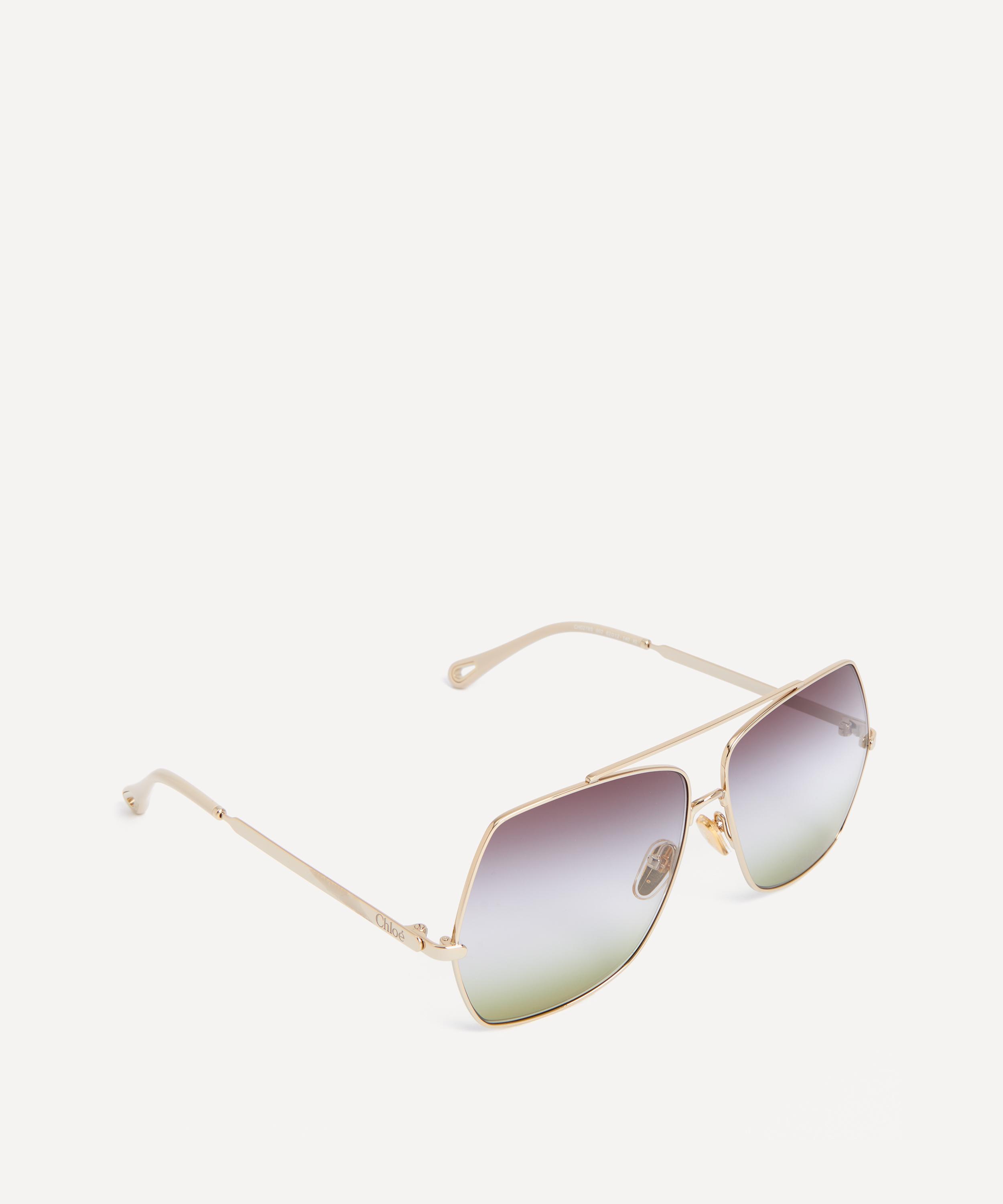 Chloé - Oversized Square Metal Sunglasses image number 1