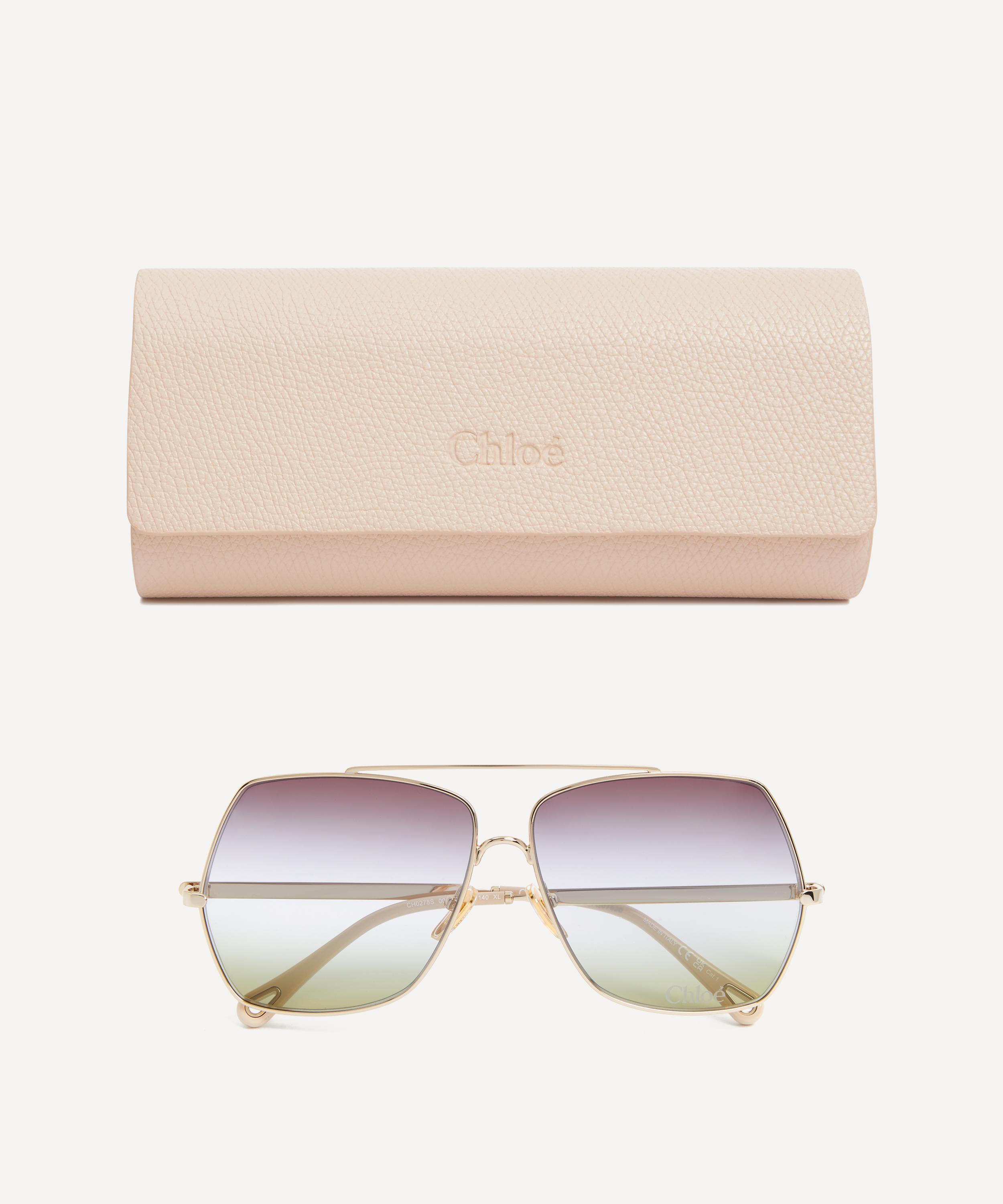 Chloé - Oversized Square Metal Sunglasses image number 3