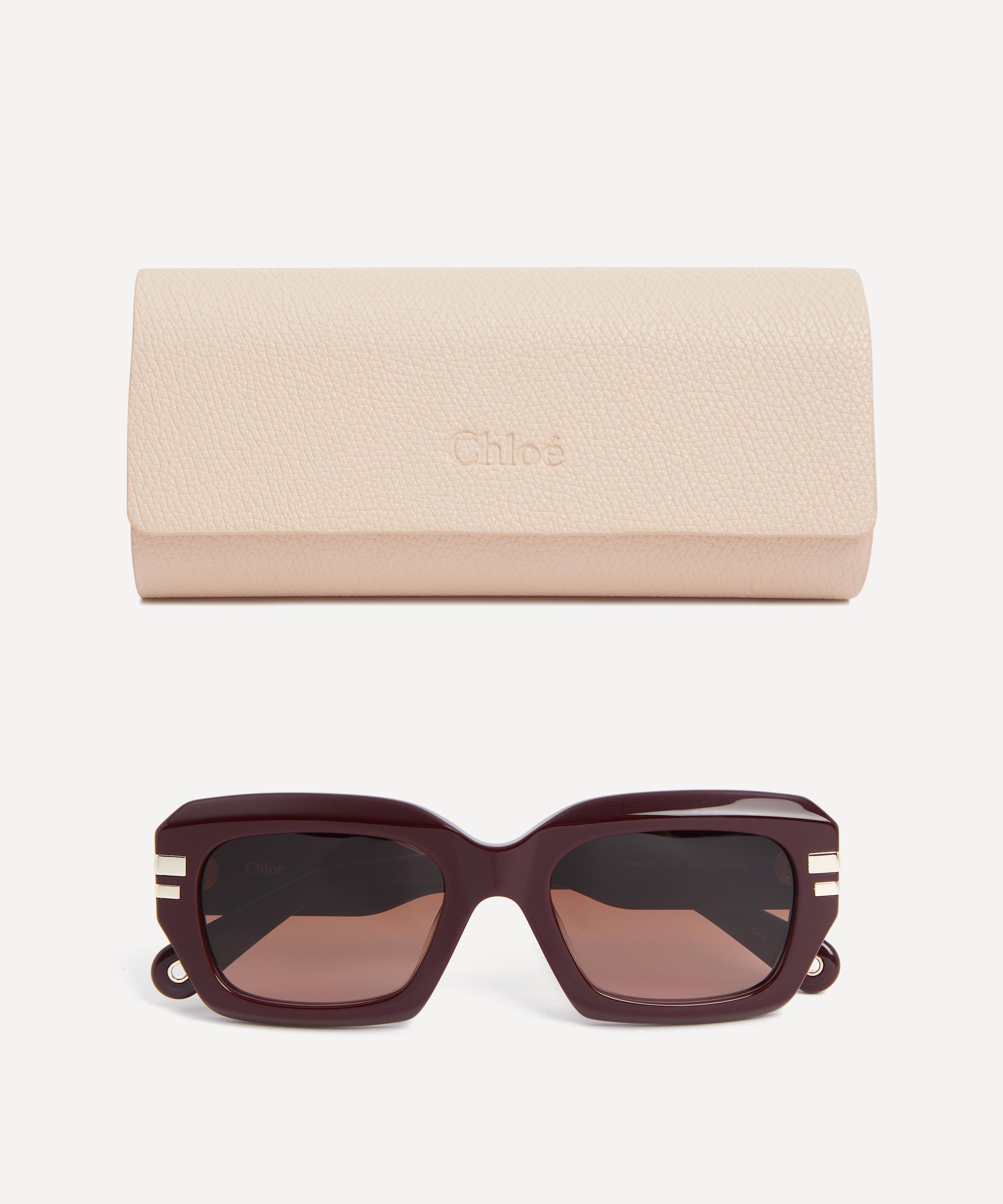 Chloé - Burgundy Chunky Square Sunglasses image number 3