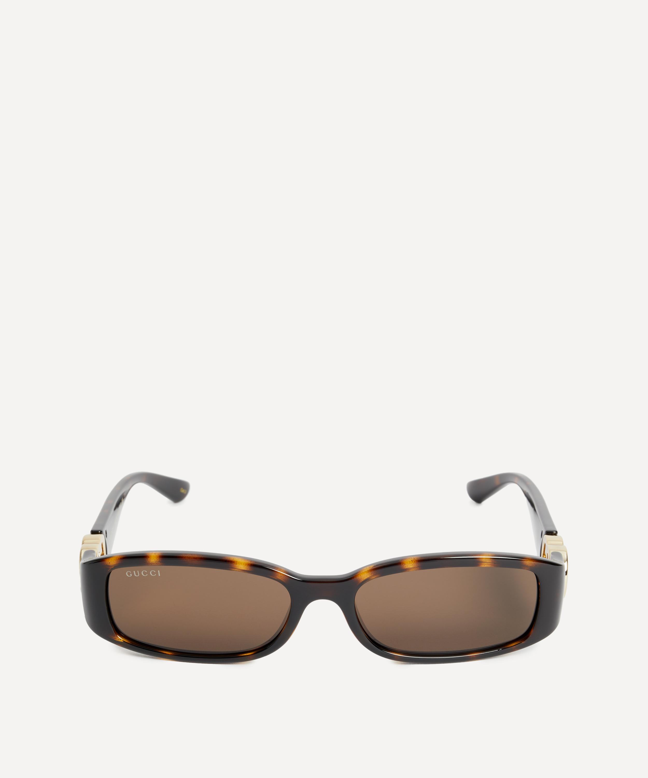 Gucci - Rectangular Dark Tortoiseshell Logo Injection Sunglasses image number 0