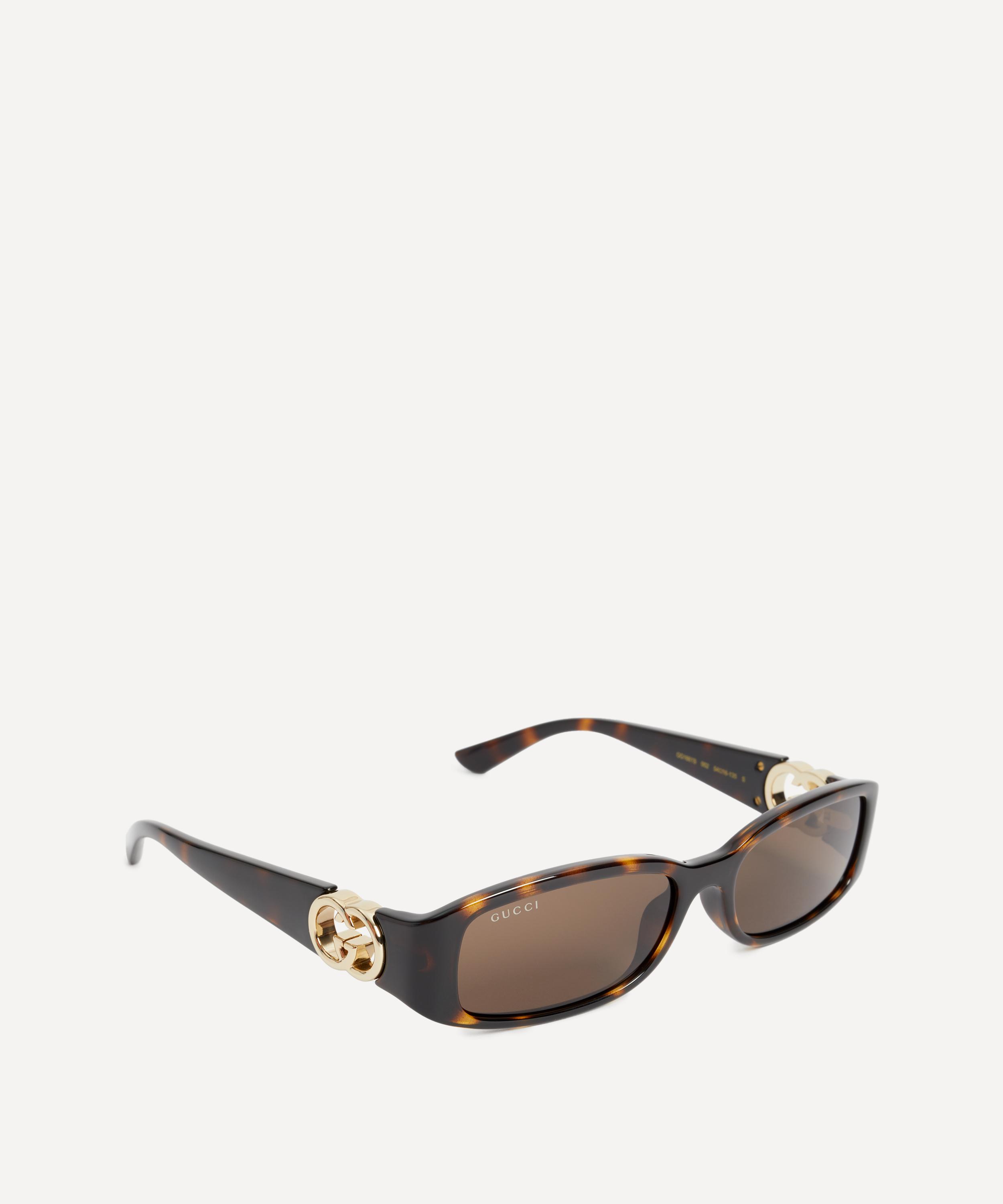 Gucci - Rectangular Dark Tortoiseshell Logo Injection Sunglasses image number 1