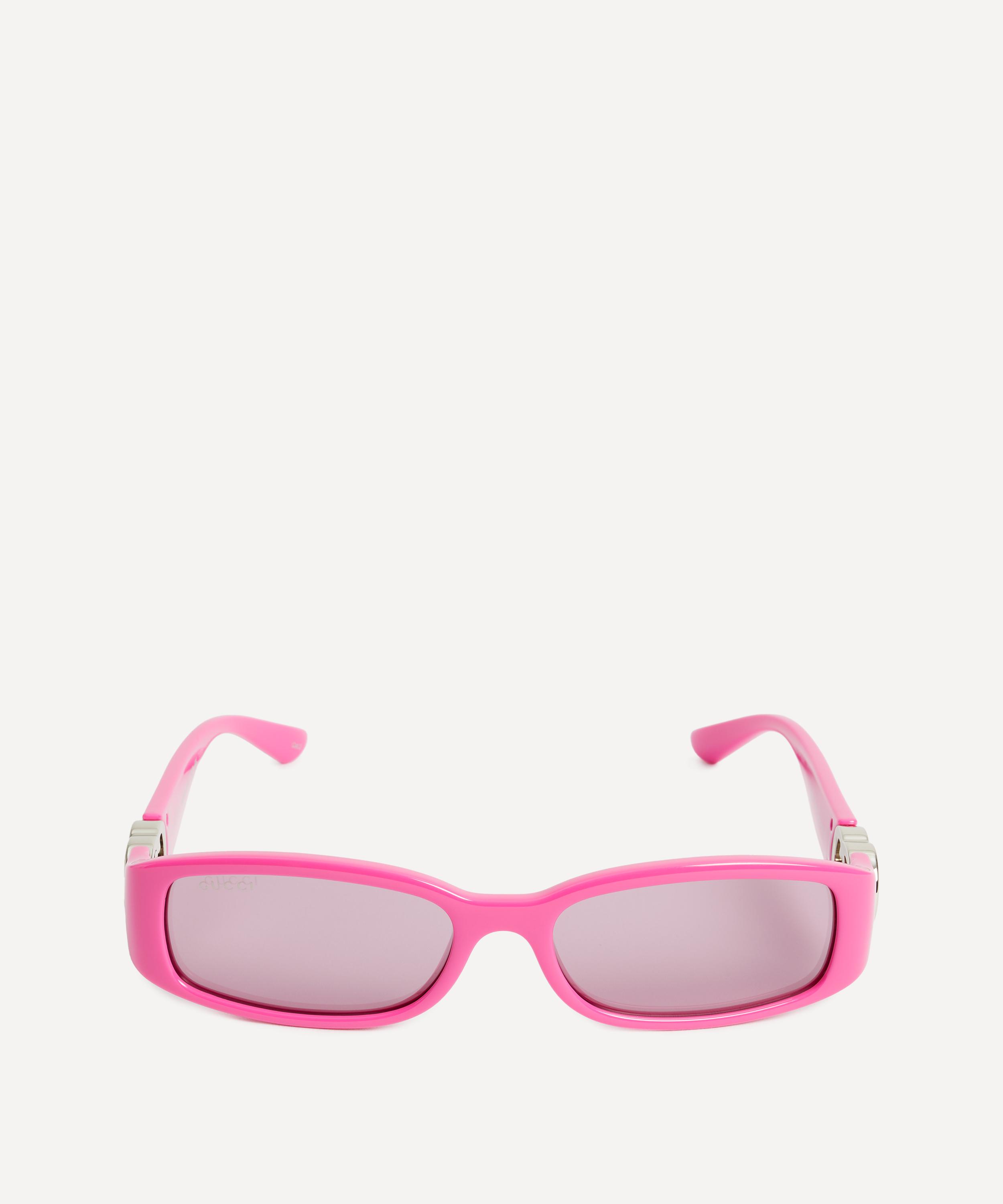 Gucci - Rectangular Fuchsia Logo Injection Sunglasses image number 0