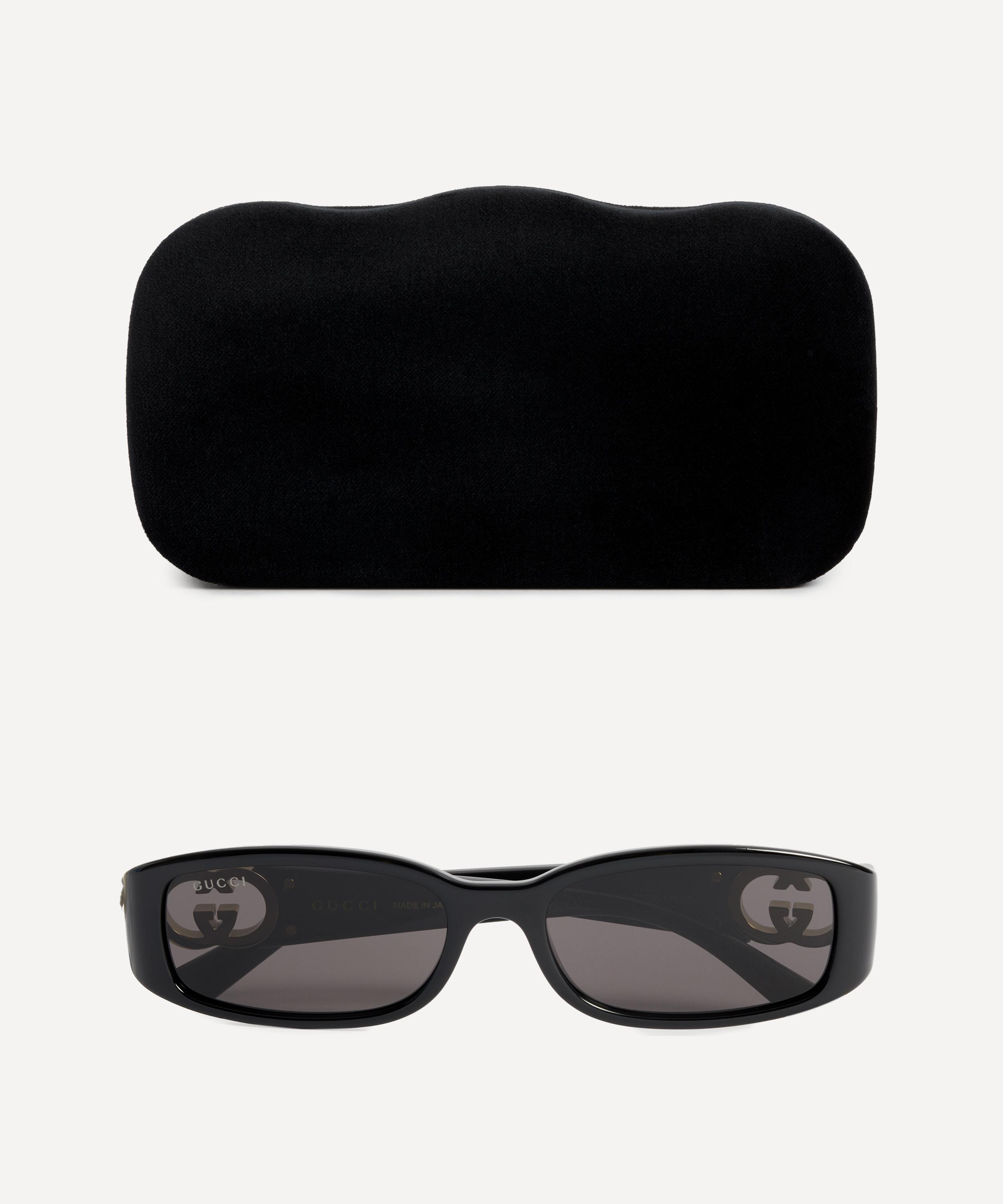 Gucci - Rectangular Black Logo Injection Sunglasses image number 3