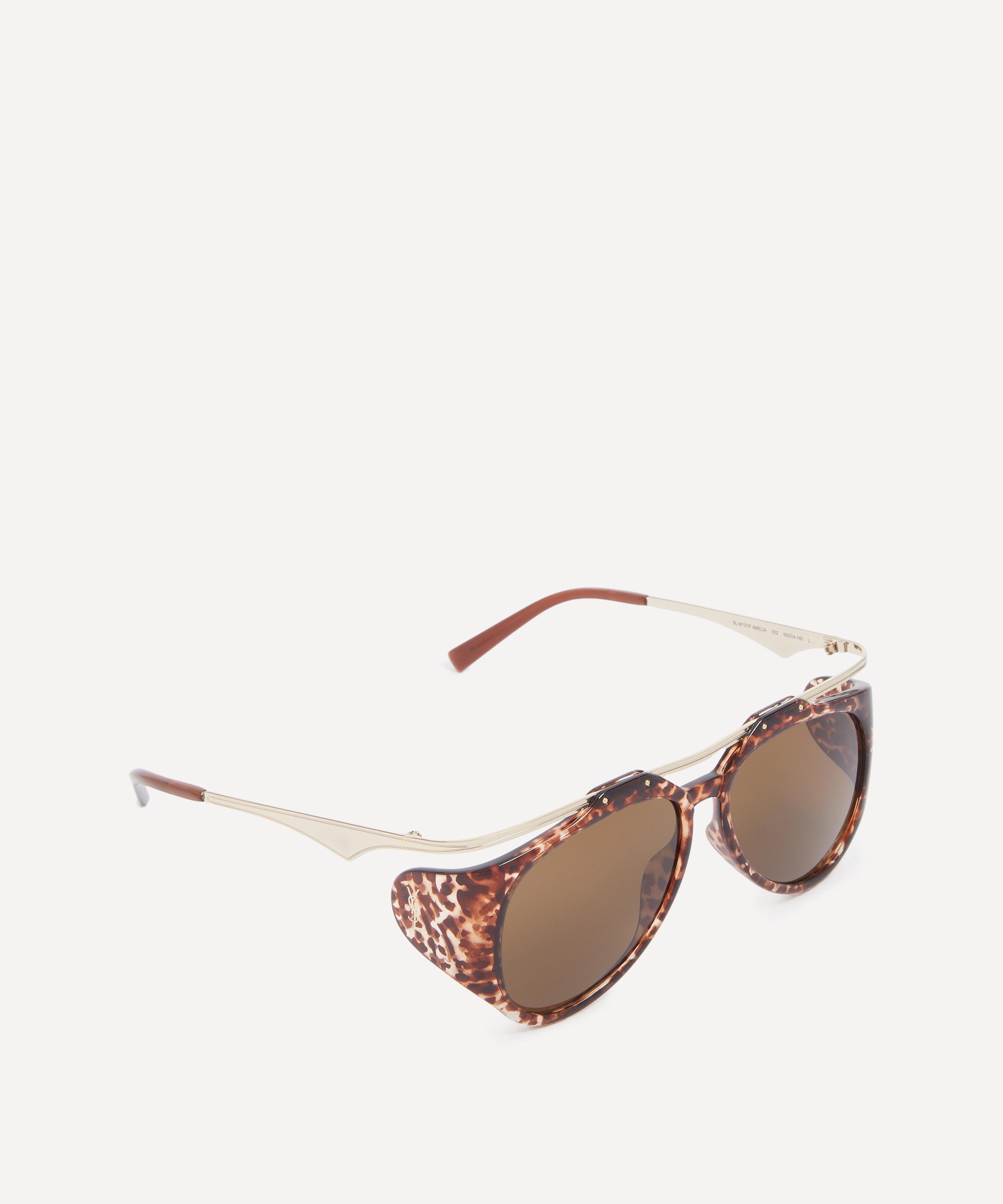 Saint Laurent - Amelia Floating Injection Havana Frame Sunglasses image number 1