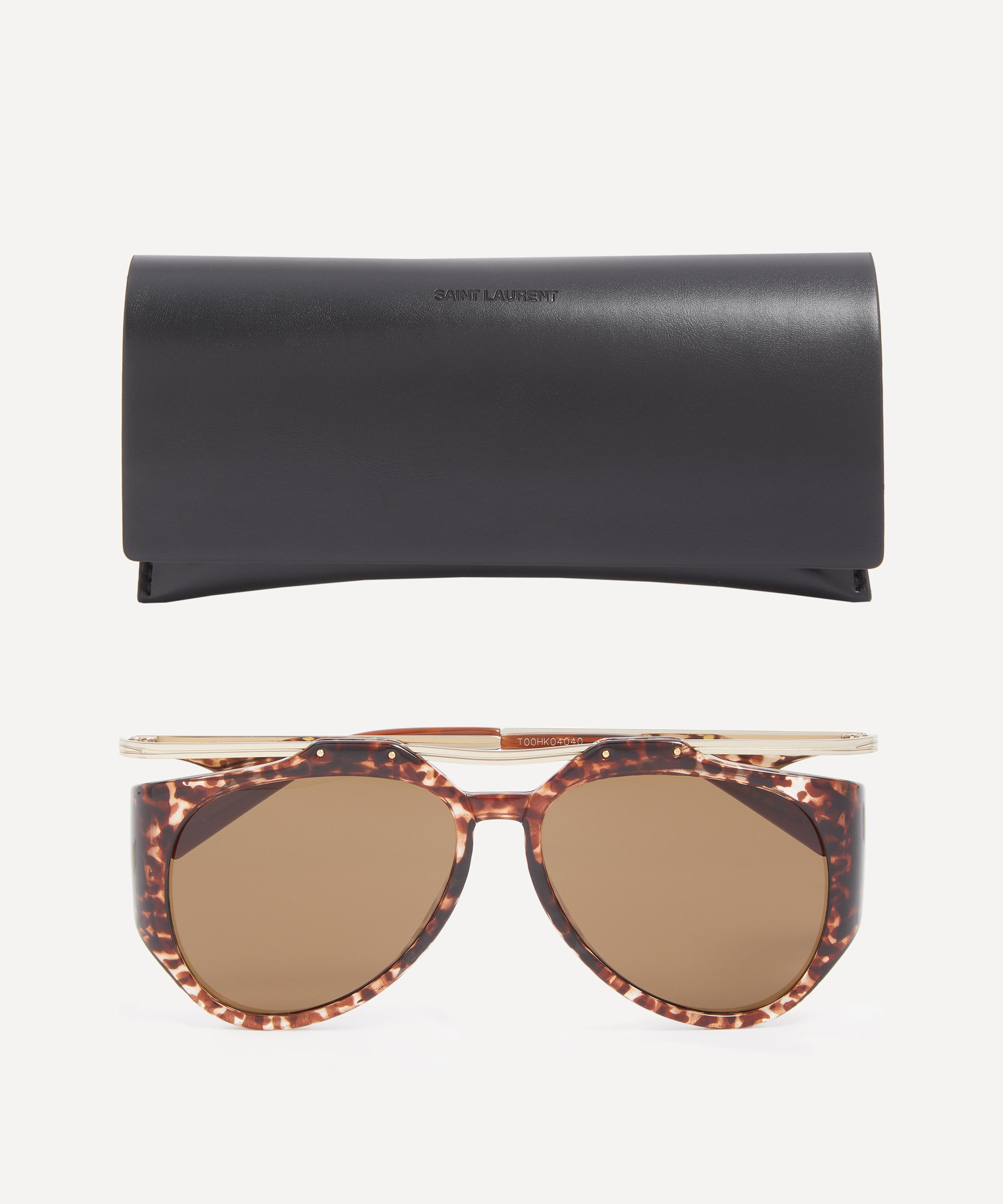 Saint Laurent - Amelia Floating Injection Havana Frame Sunglasses image number 3