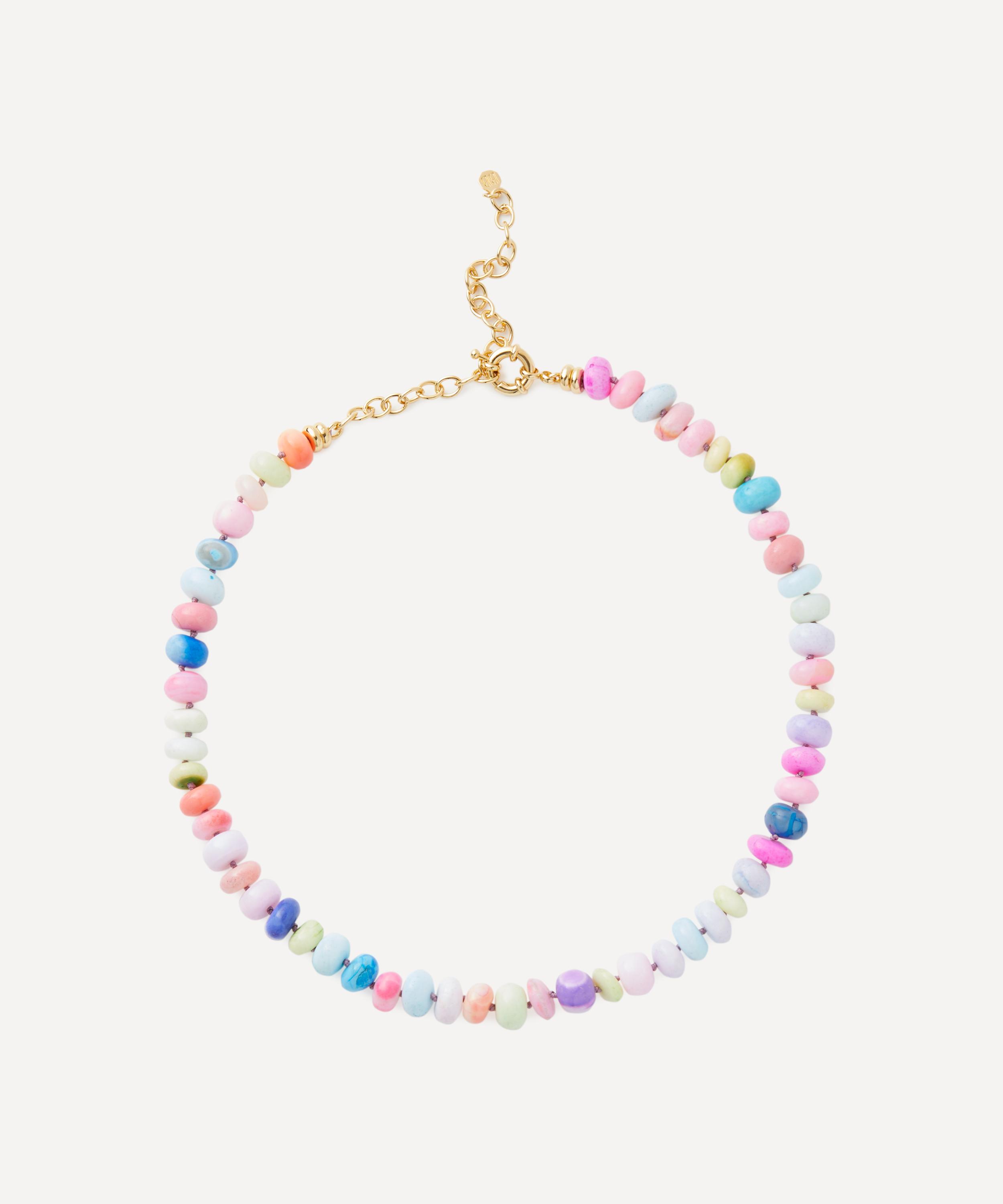 Bon Bon Jewellery Club - 14ct Gold-Plated Vermeil Silver Summer Chunky Tutti Frutti Opal Bead Necklace image number 0