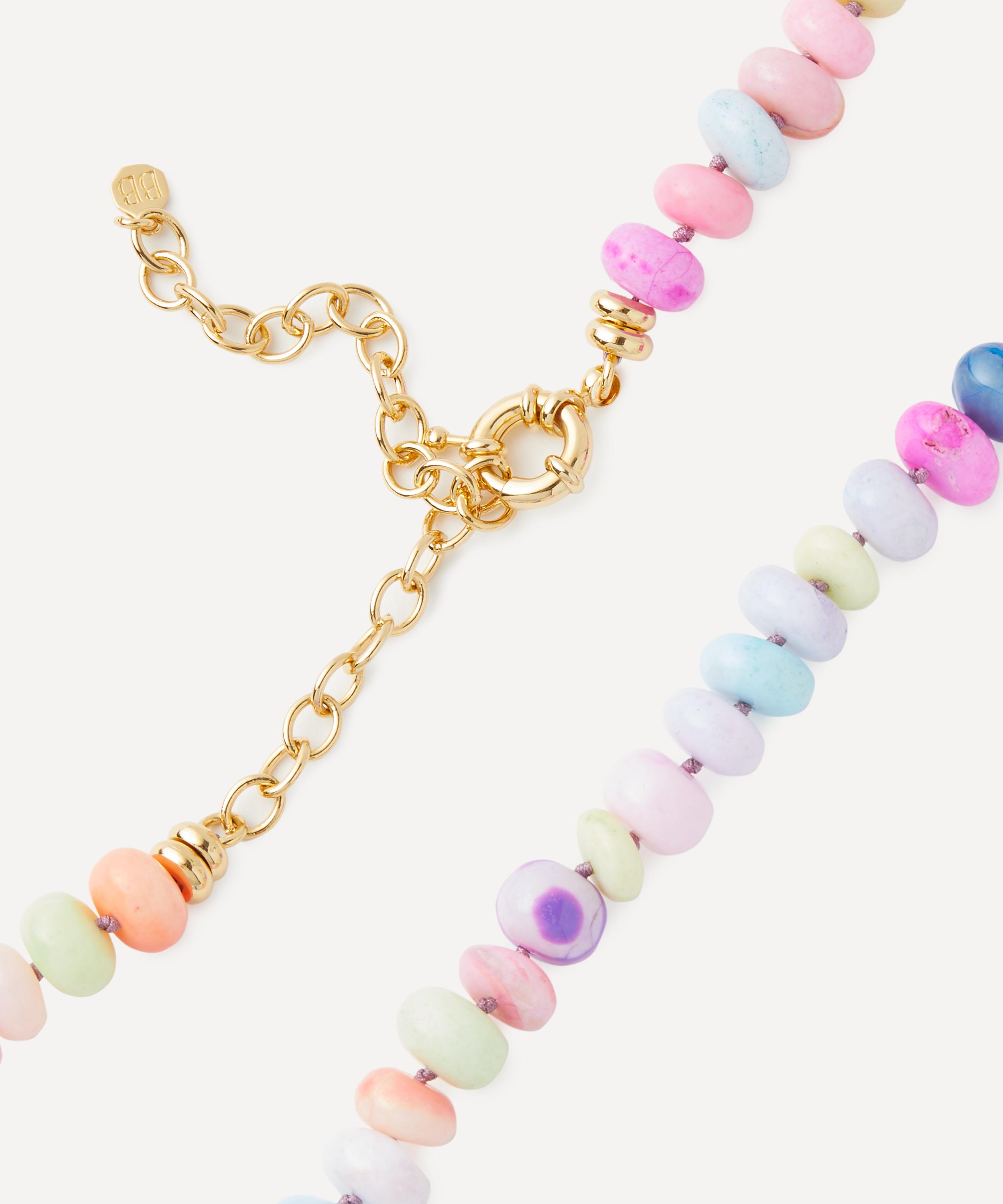 Bon Bon Jewellery Club - 14ct Gold-Plated Vermeil Silver Summer Chunky Tutti Frutti Opal Bead Necklace image number 1