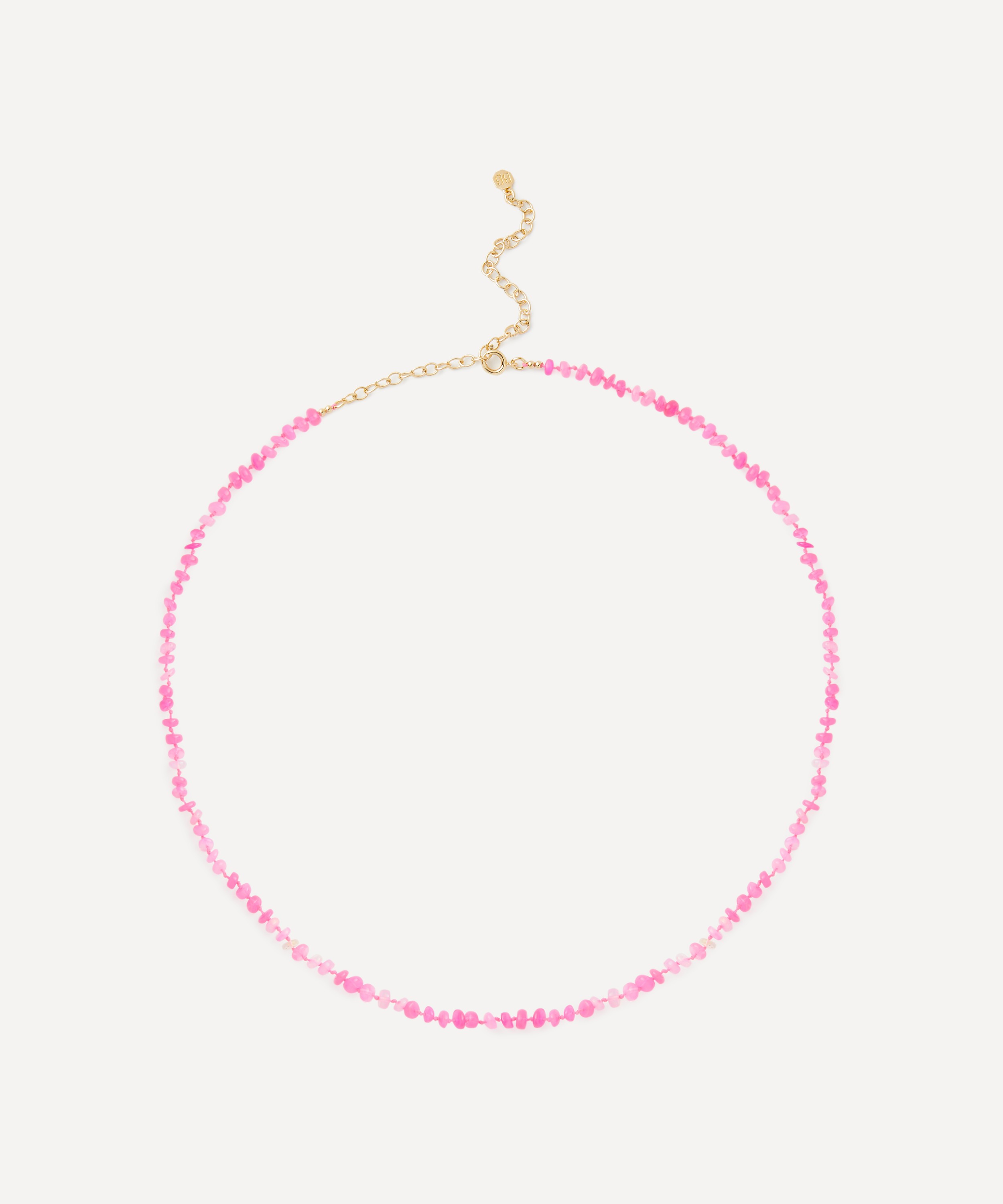 Bon Bon Jewellery Club - 14ct Gold-Plated Vermeil Silver Neon Pink Fire Opal Bead Necklace image number 0