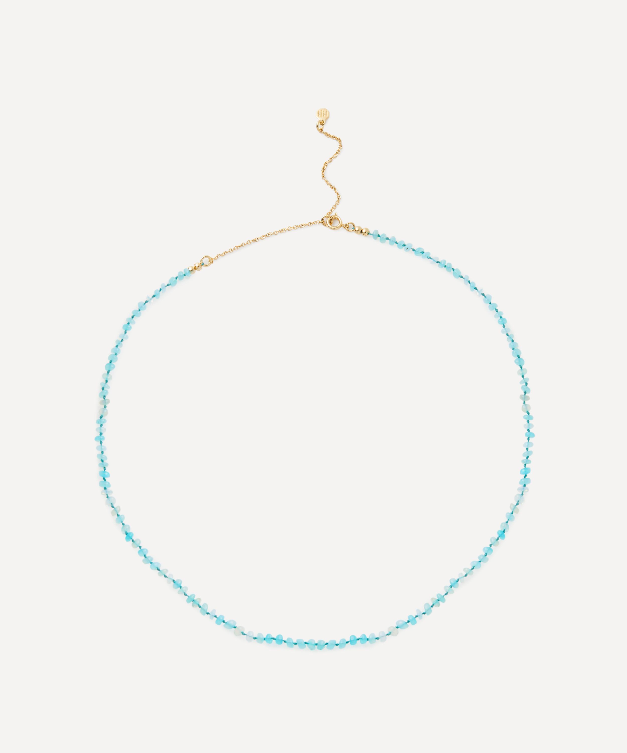 Bon Bon Jewellery Club - 14ct Gold-Plated Vermeil Silver Turquoise Fire Opal Bead Necklace