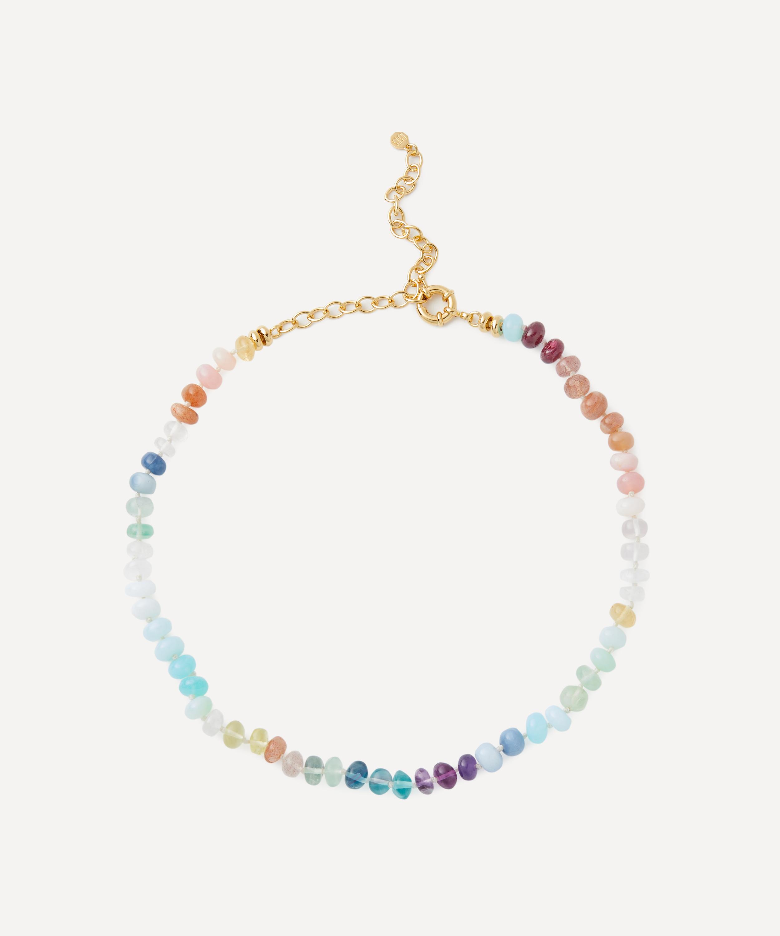 Bon Bon Jewellery Club - 14ct Gold-Plated Vermeil Silver Rainbow Love Bead Necklace