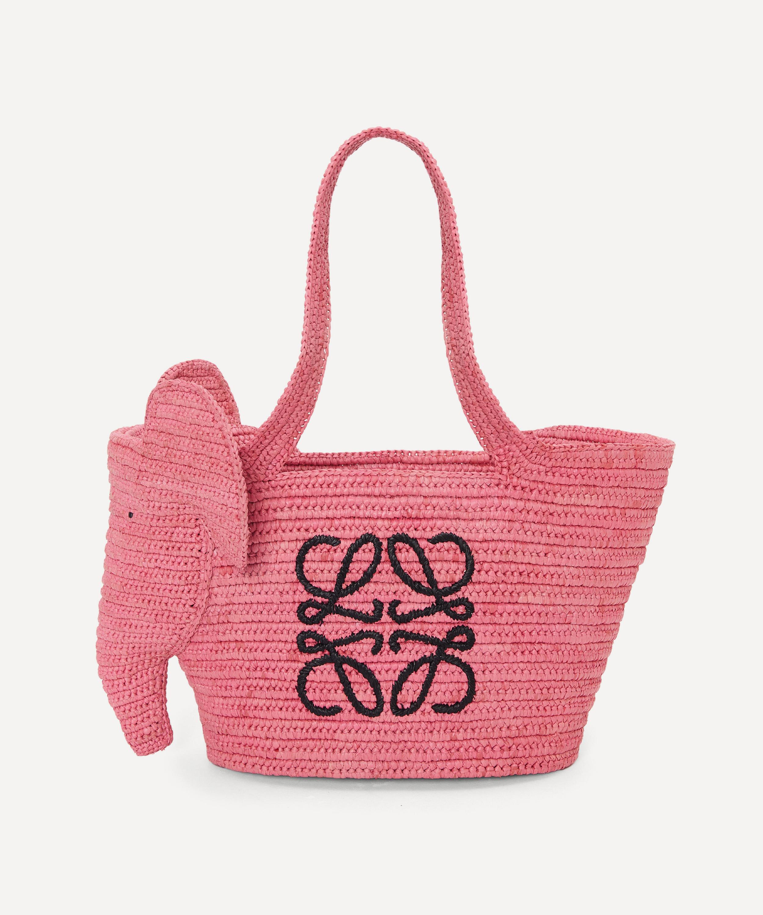 Loewe - Small Elephant Raffia Basket Bag image number 0