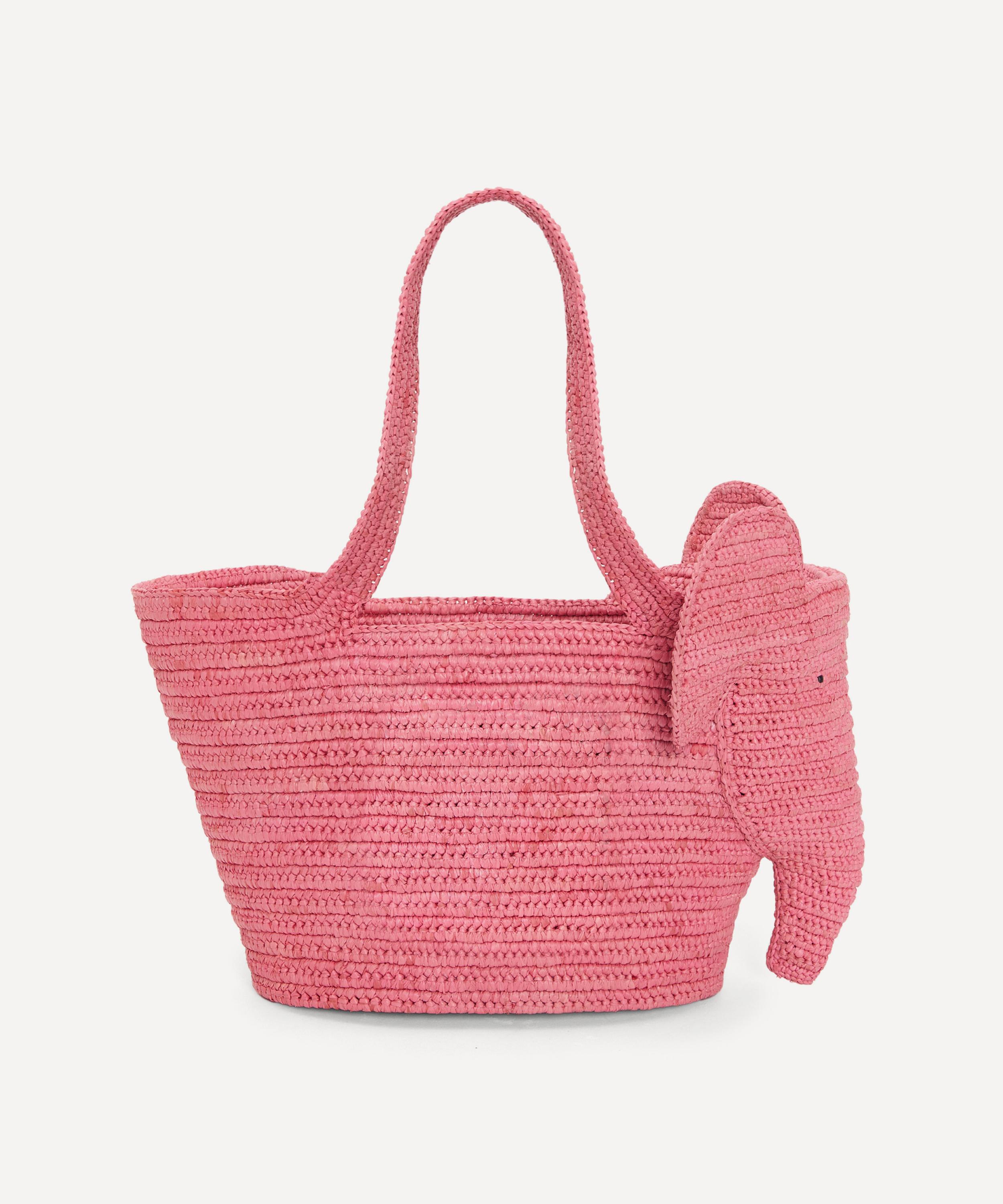 Loewe - Small Elephant Raffia Basket Bag image number 2