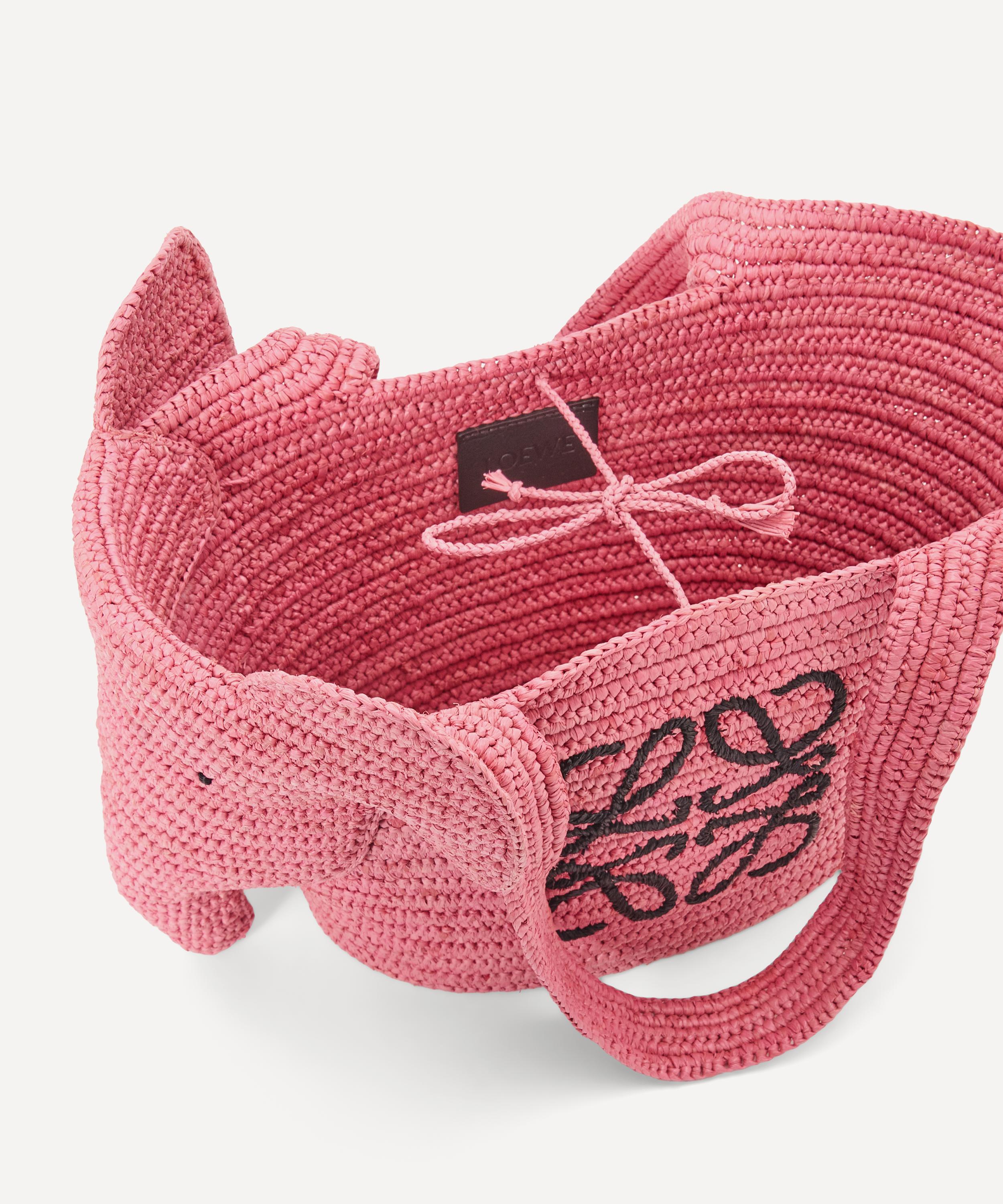 Loewe - Small Elephant Raffia Basket Bag image number 3