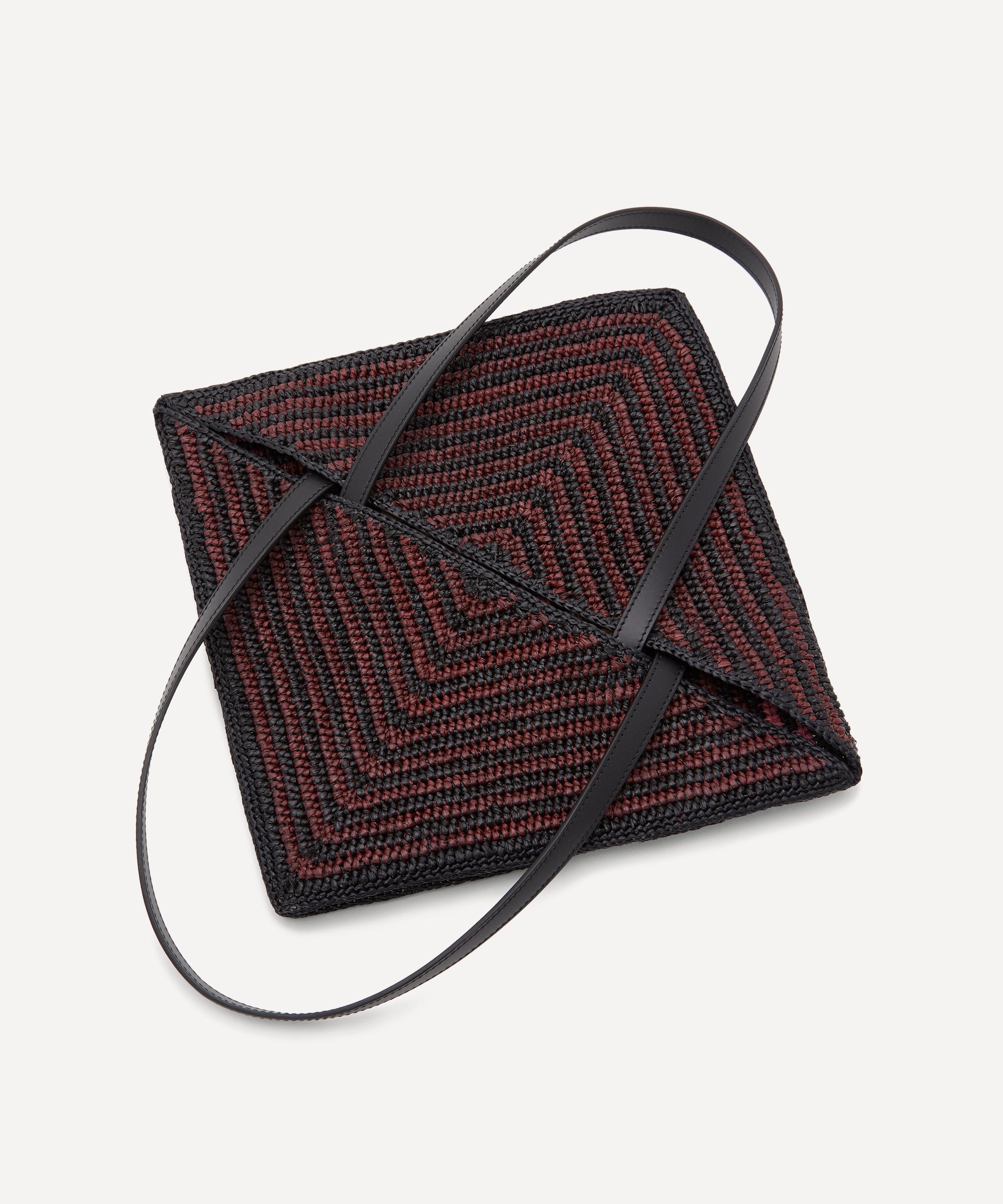 Loewe - Raffia Pink Stripe Puzzle Fold Tote image number 3