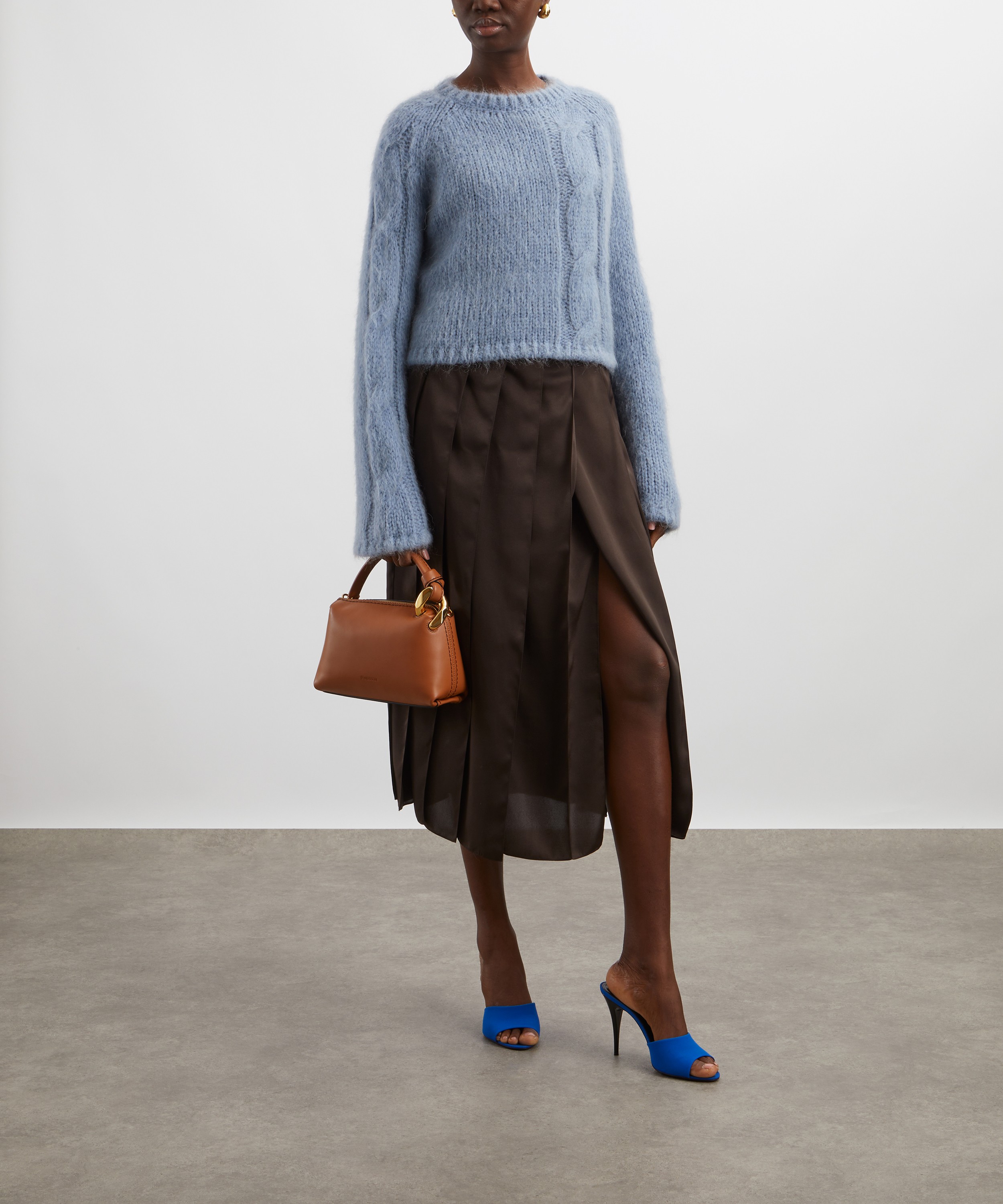 JW Anderson - Ribbon Hem Satin Midi Skirt image number 1