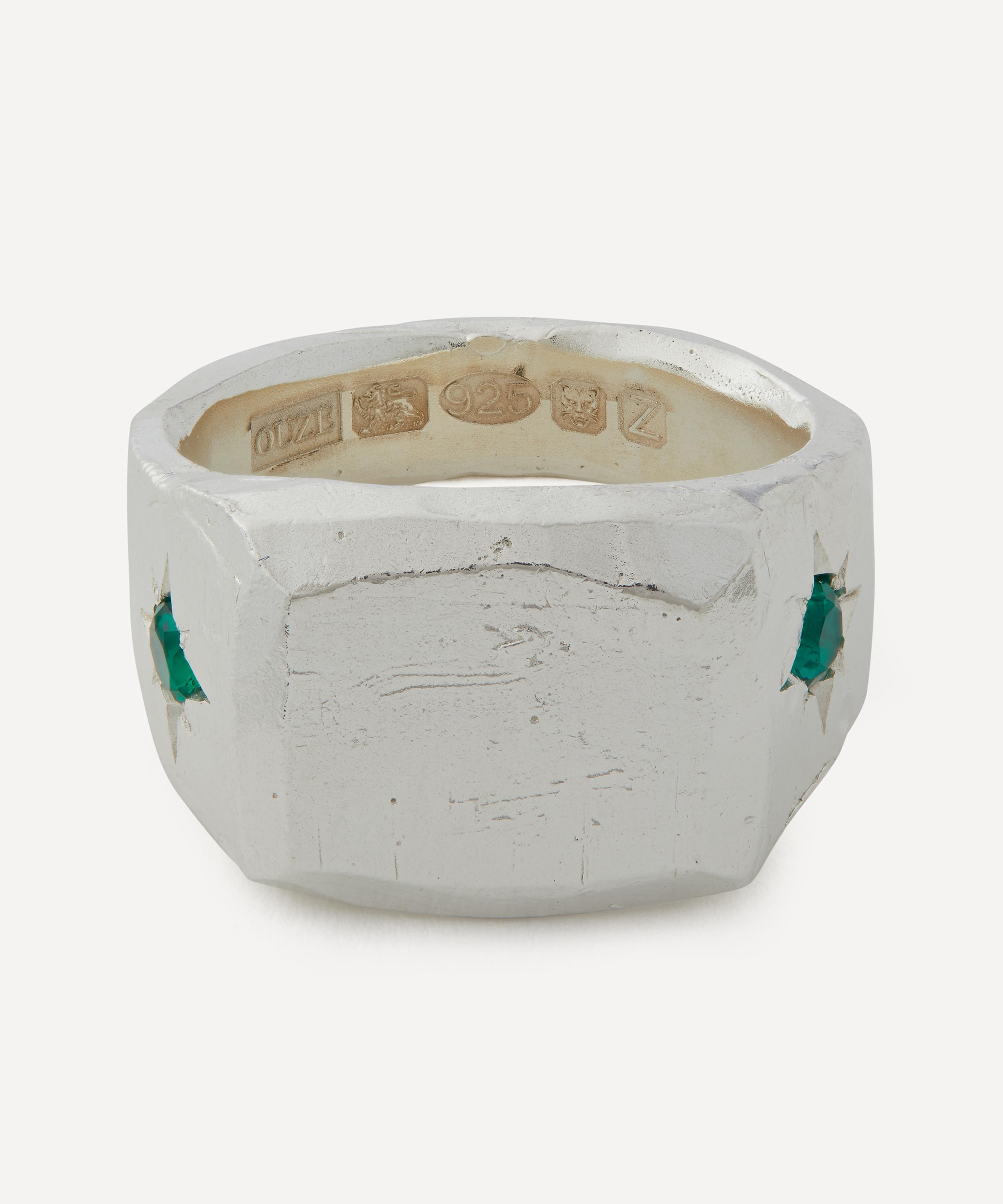 The Ouze - Sterling Silver Square Magnum Cushion Signet Ring