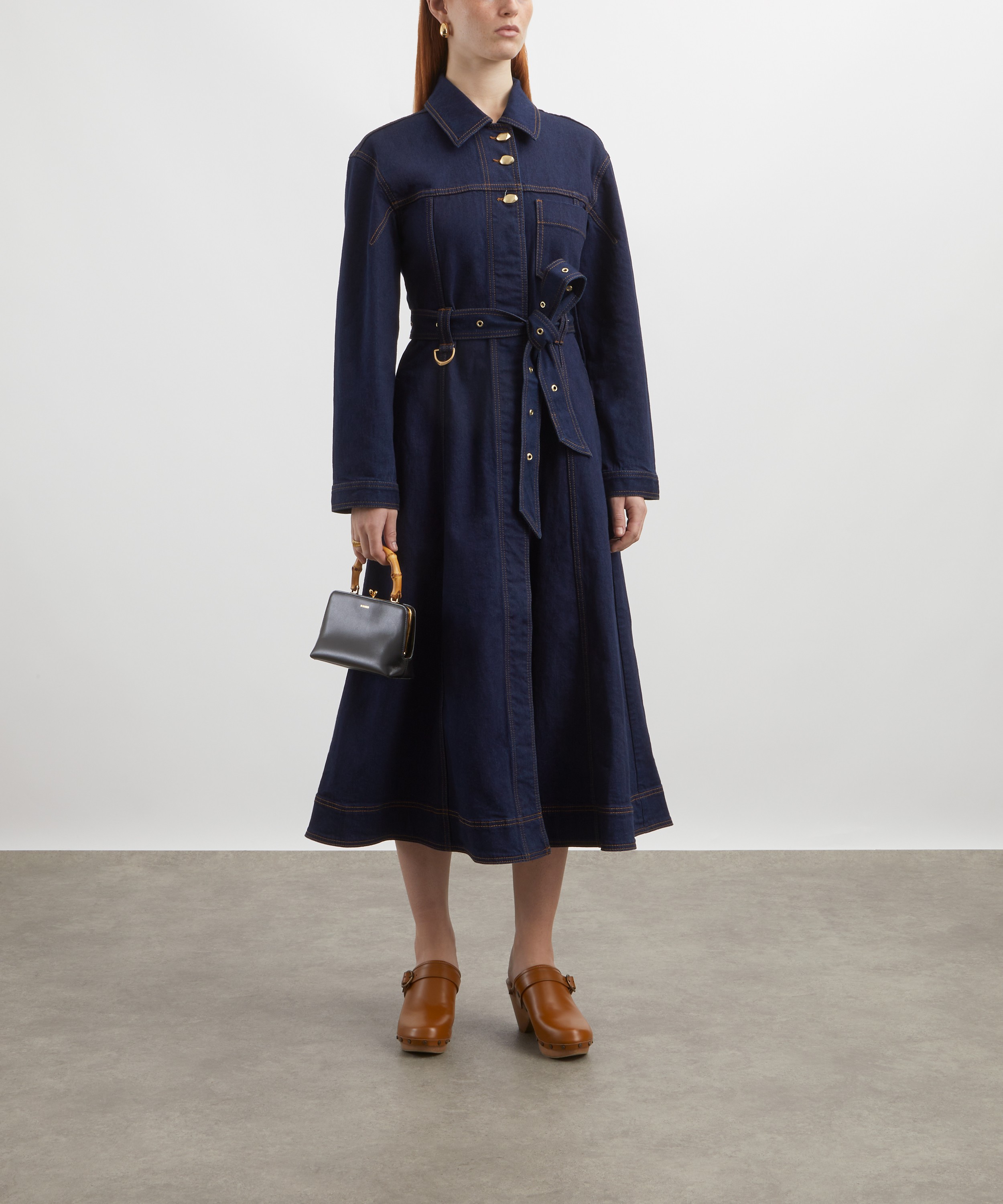 Aje - Resonance Denim Midi Dress image number 1