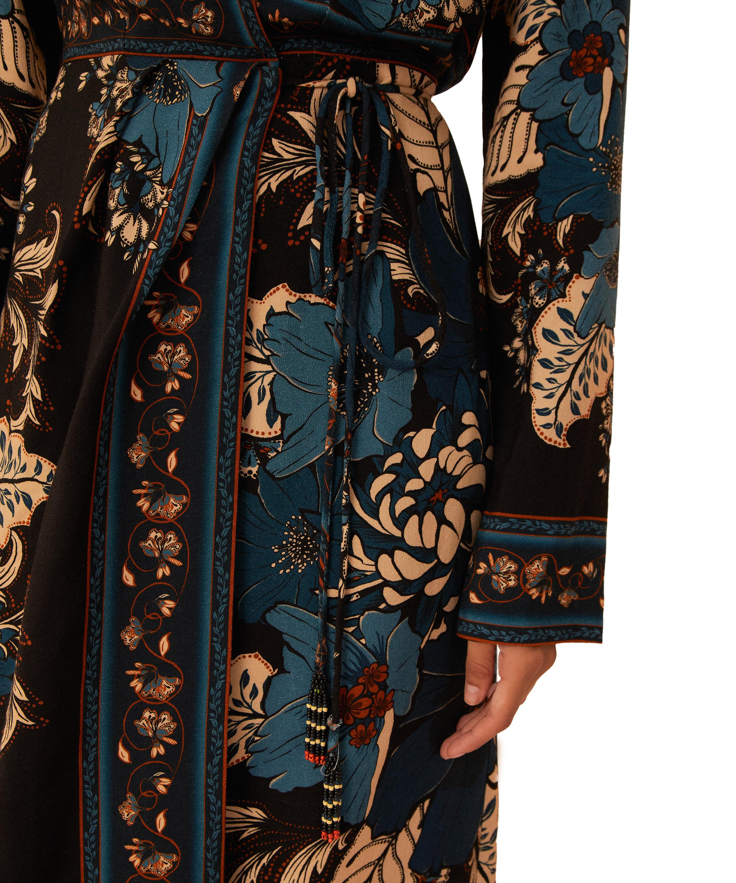 FARM Rio - Blossom Tapestry Long Sleeve Wrap Dress image number 3