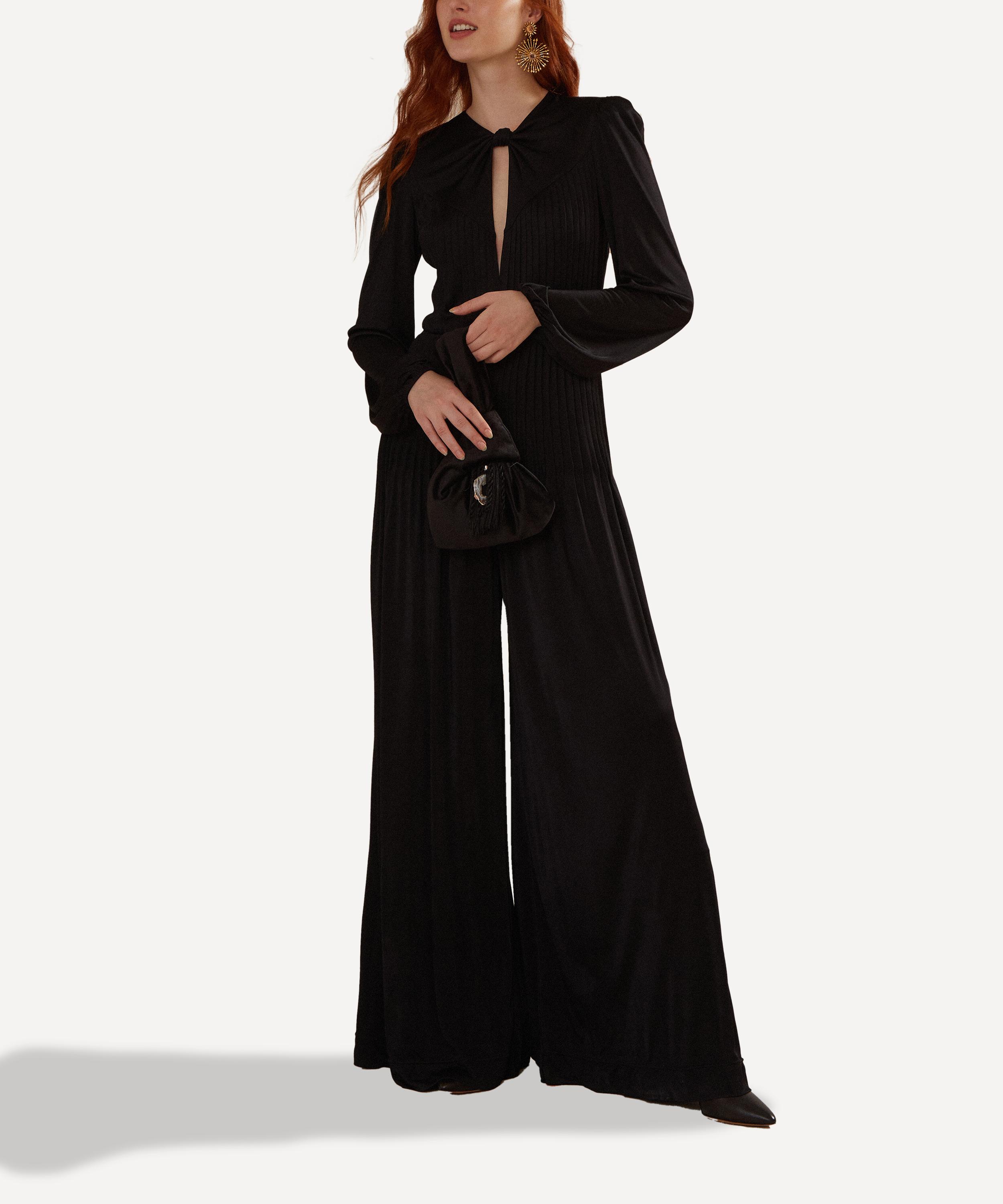 FARM Rio - Black Long Sleeve Knot Jumpsuit image number 0