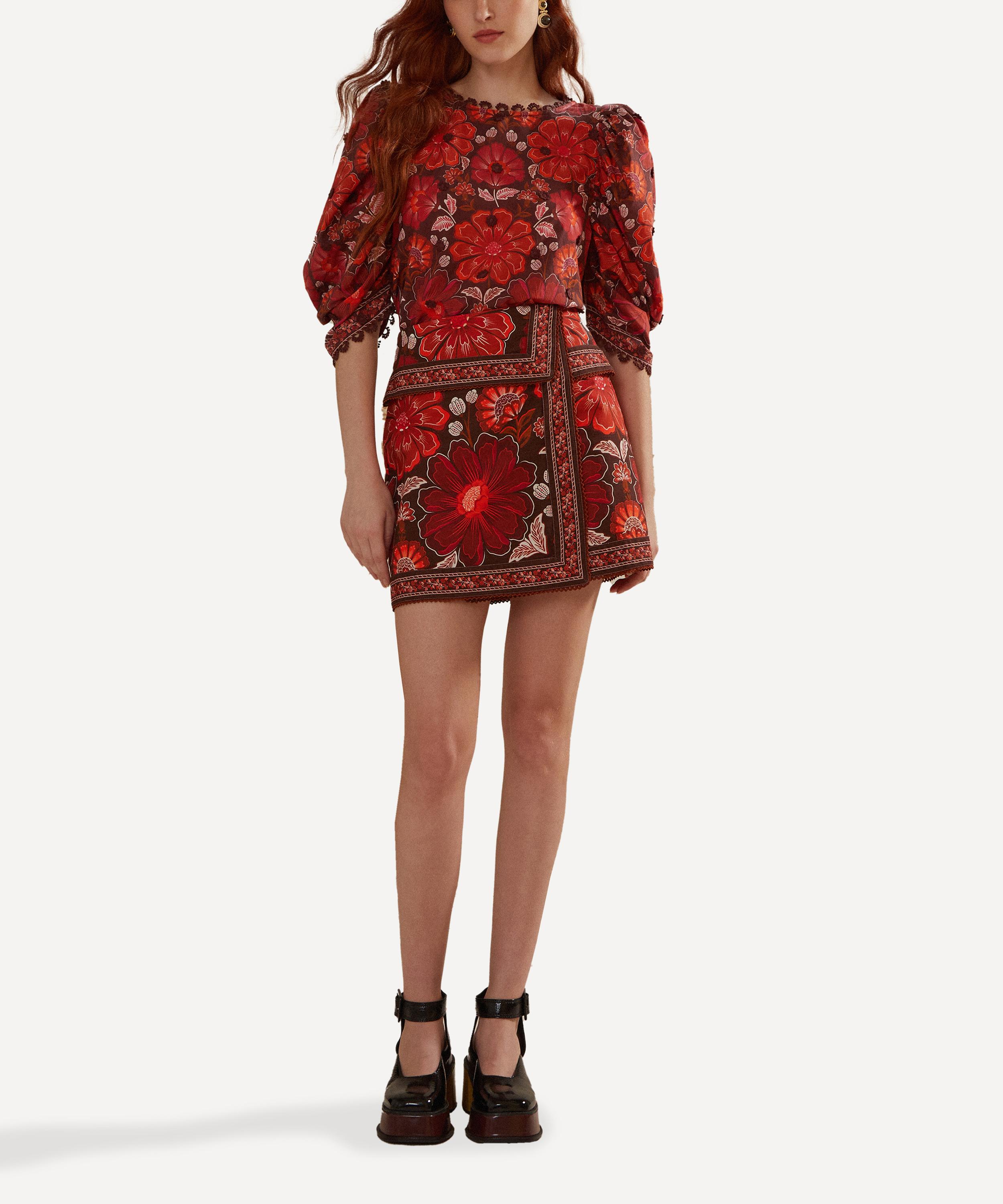 FARM Rio - Gigi Tapestry Brown Blouse image number 1