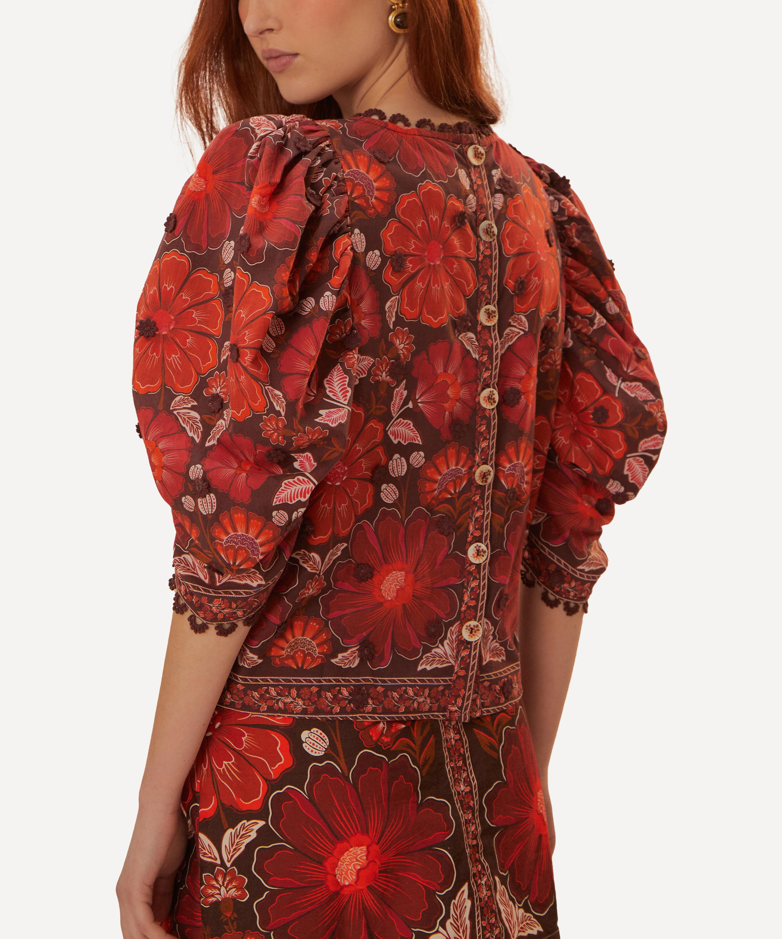 FARM Rio - Gigi Tapestry Brown Blouse image number 2