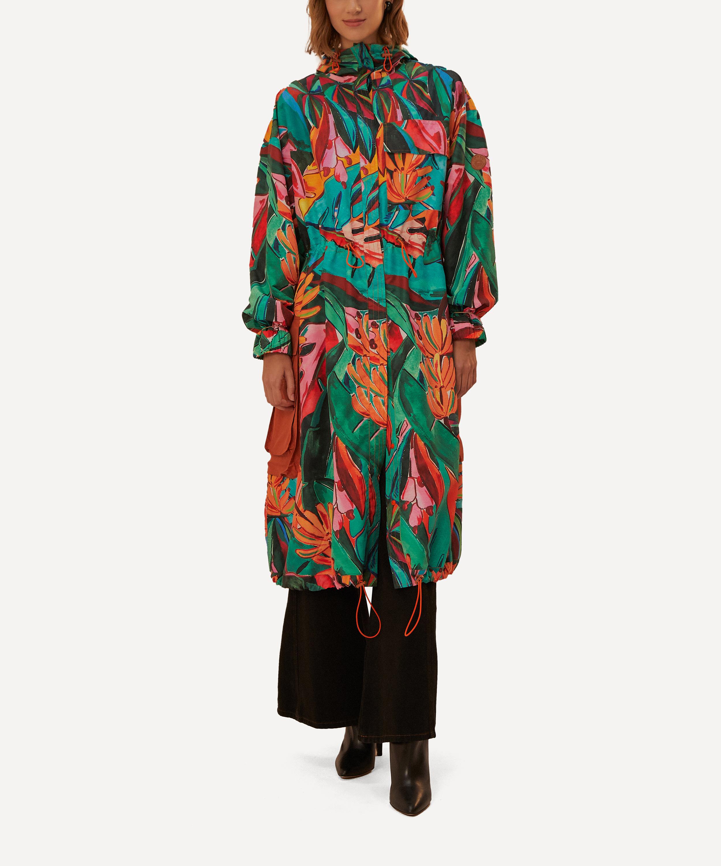 FARM Rio - Green Banana Foliage Maxi Raincoat image number 1