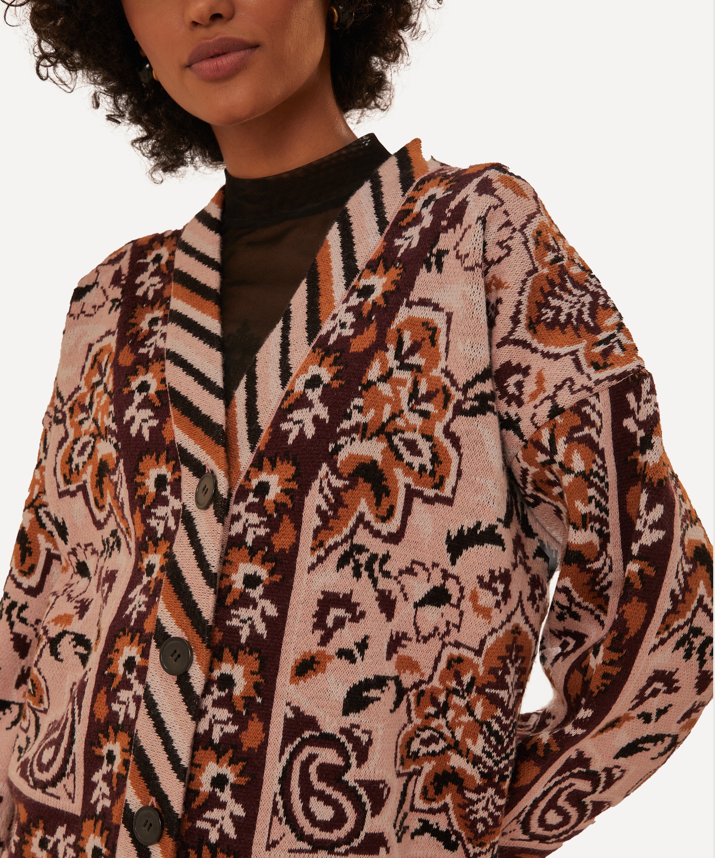 FARM Rio - Glam Tapestry Knit Cardigan image number 2