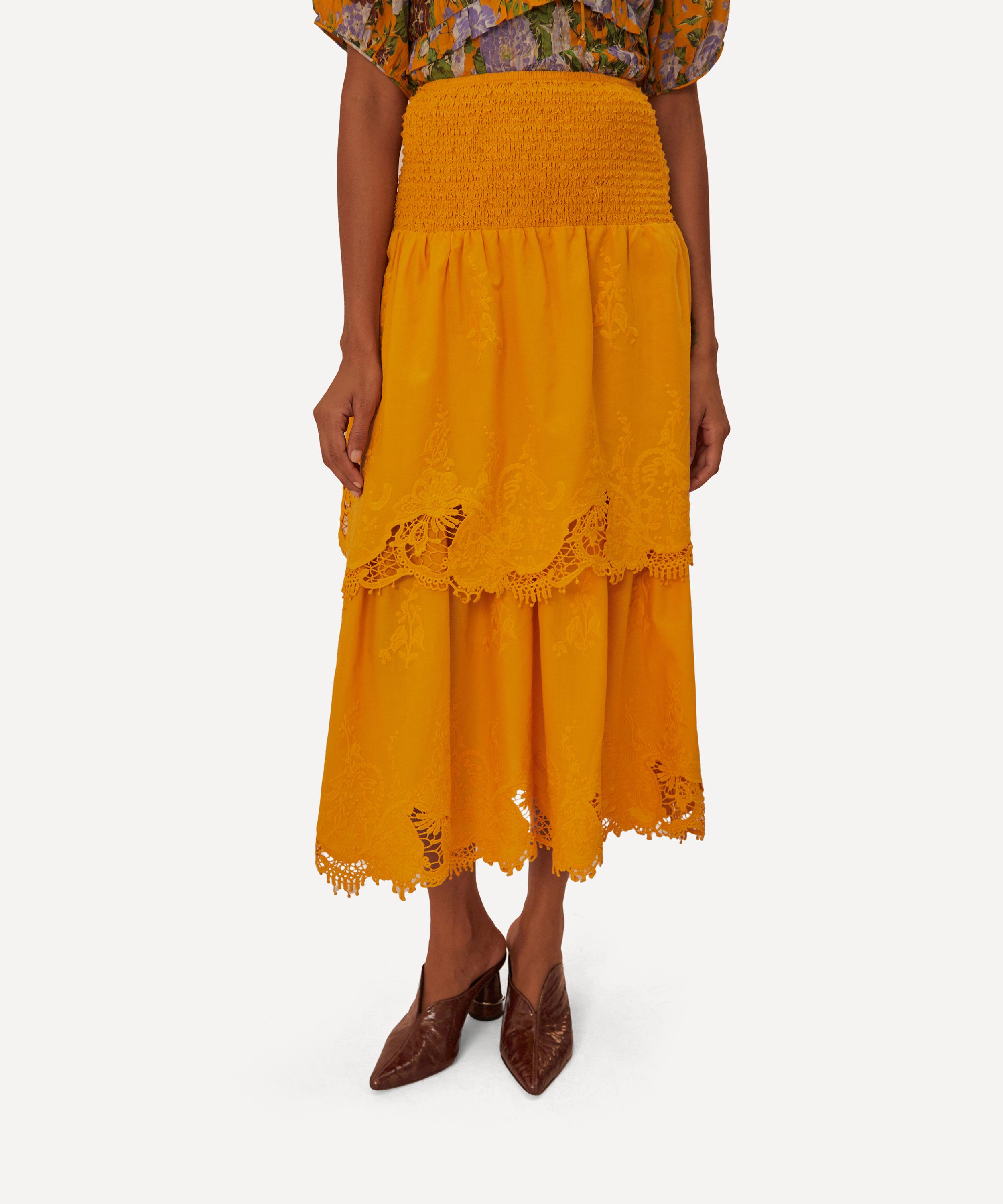 Mustard lace skirt hotsell