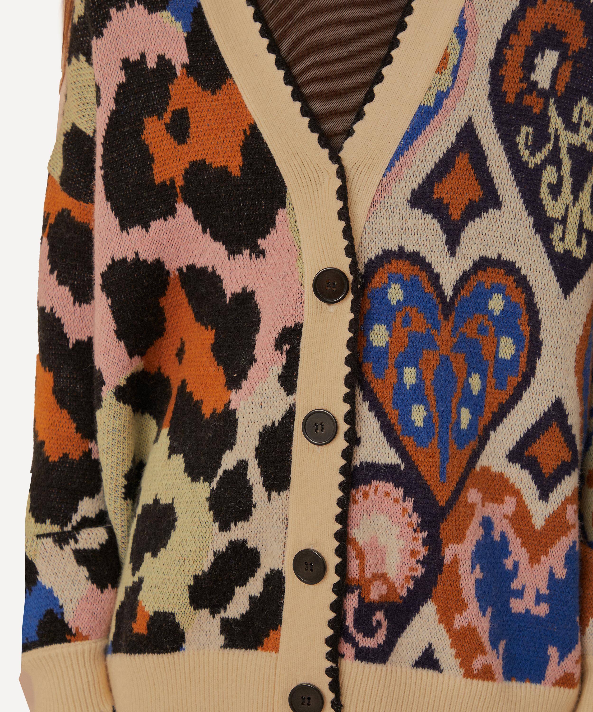 FARM Rio - Mixed Ikat Hearts Knit Cardigan image number 3