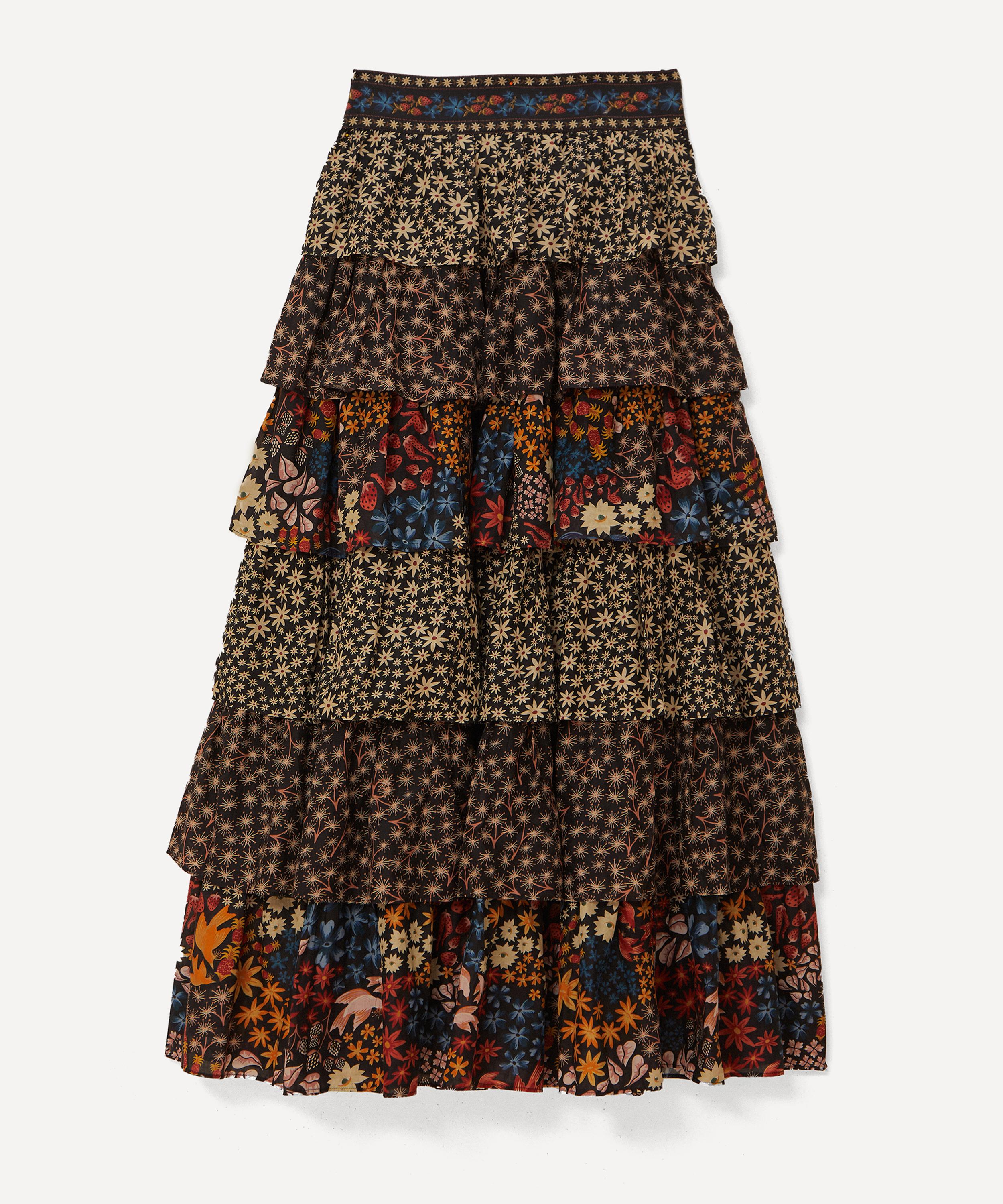 FARM Rio - Black Jujus Garden Midi Skirt image number 0