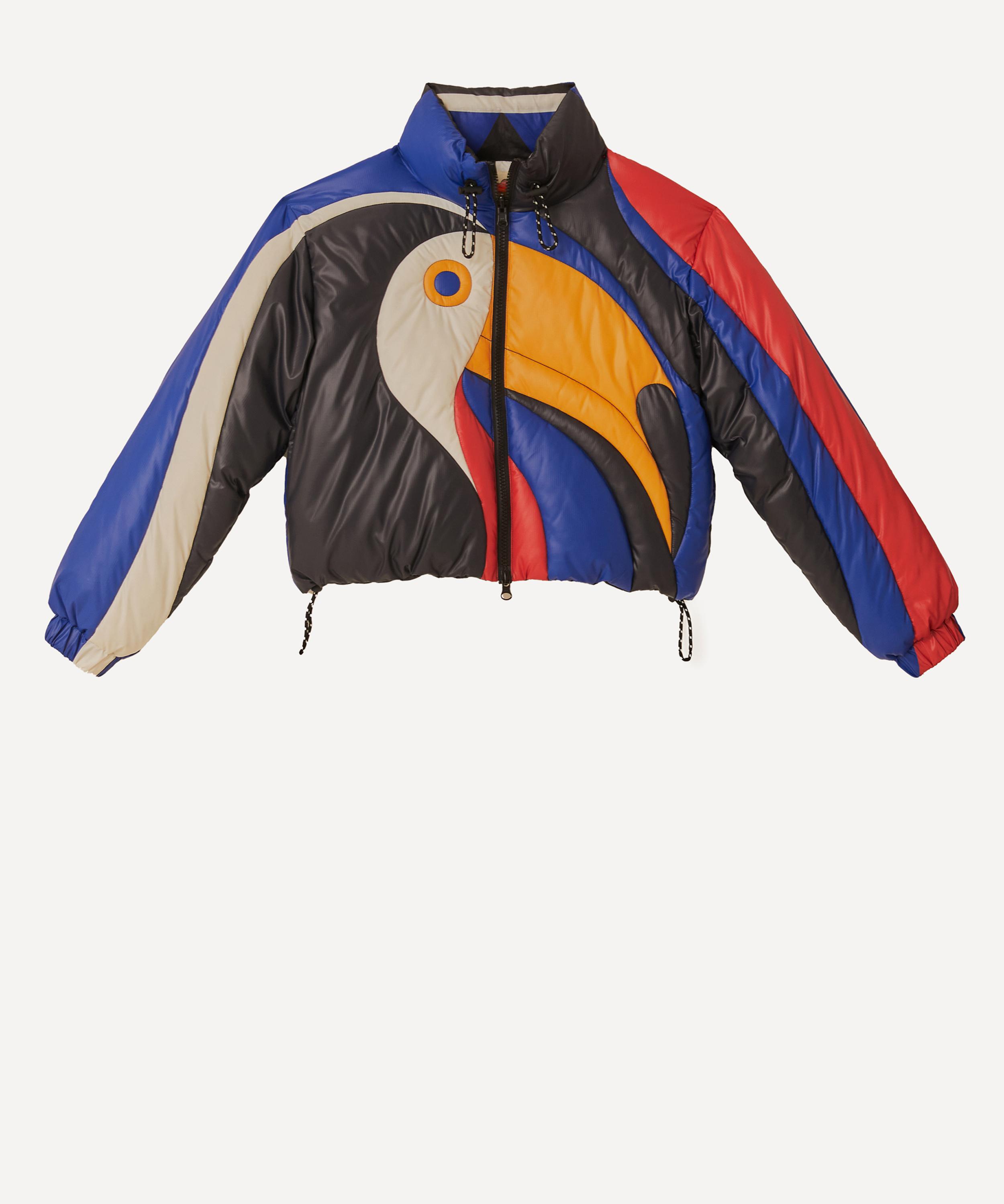 FARM Rio - Multicolor Amanda Stripes Toucan Reversible Puffer Jacket image number 0