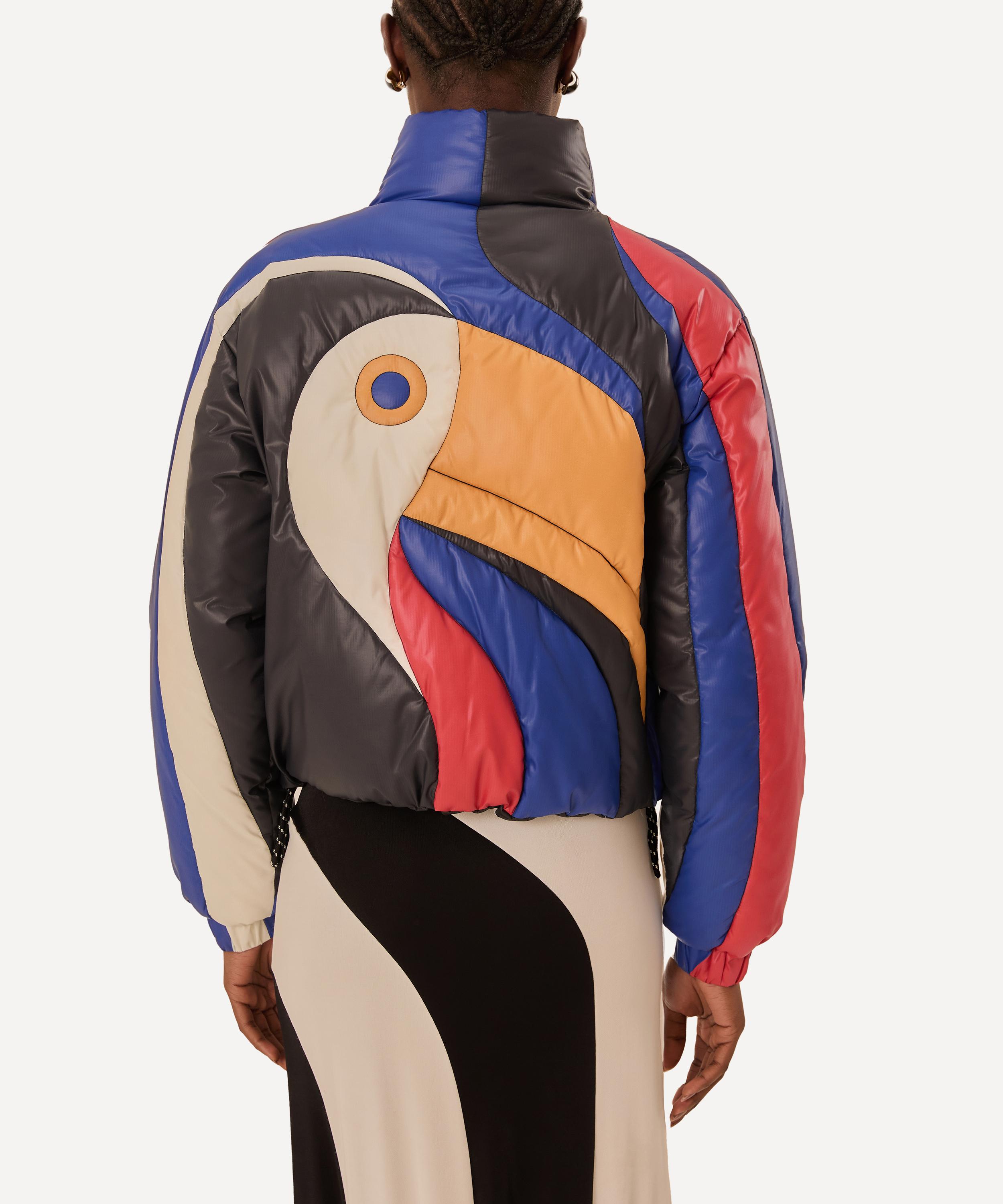 FARM Rio - Multicolor Amanda Stripes Toucan Reversible Puffer Jacket image number 2