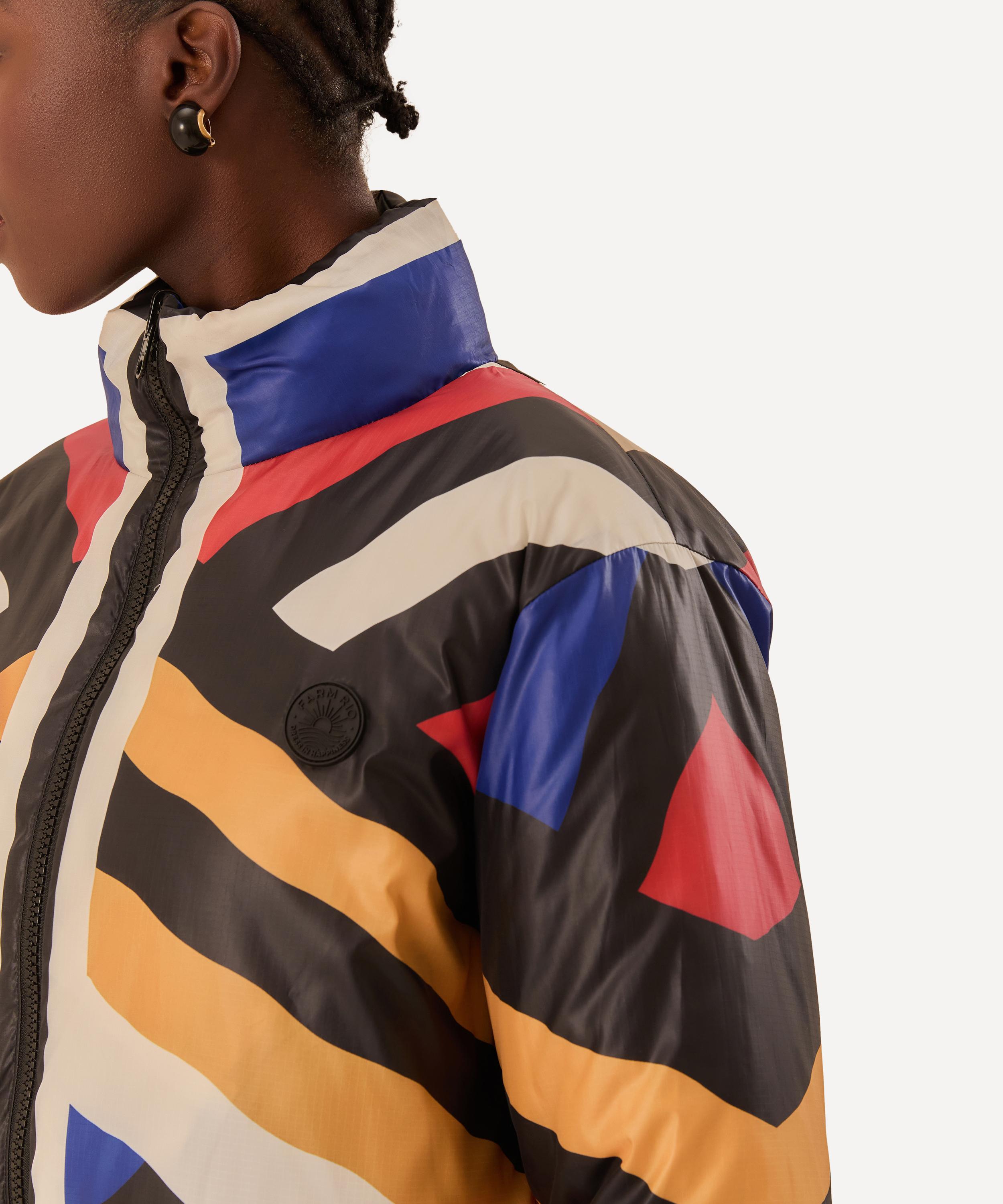 FARM Rio - Multicolor Amanda Stripes Toucan Reversible Puffer Jacket image number 3