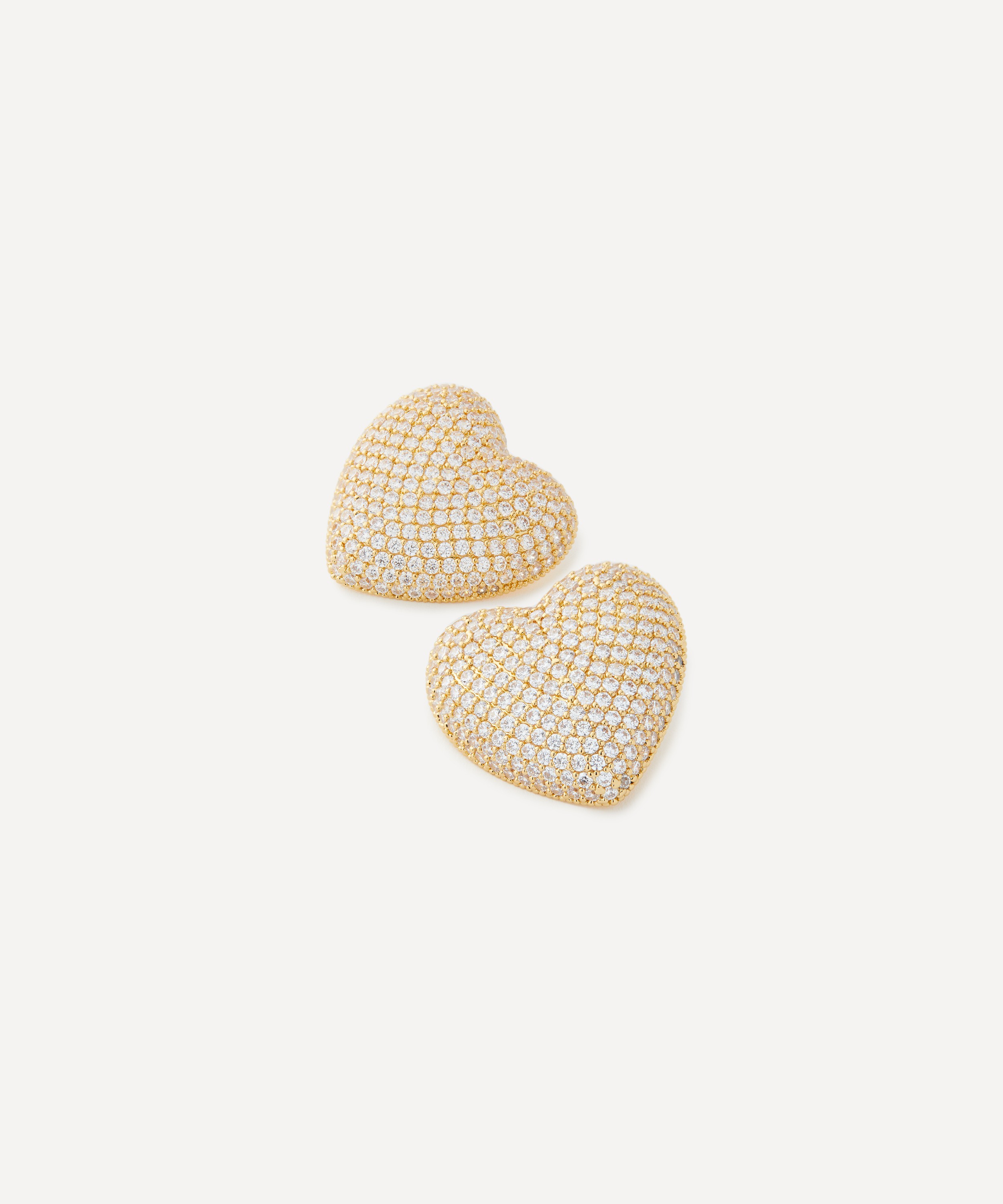 Martha Calvo - 14ct Gold-Plated Pave Amor Stud Earrings image number 1