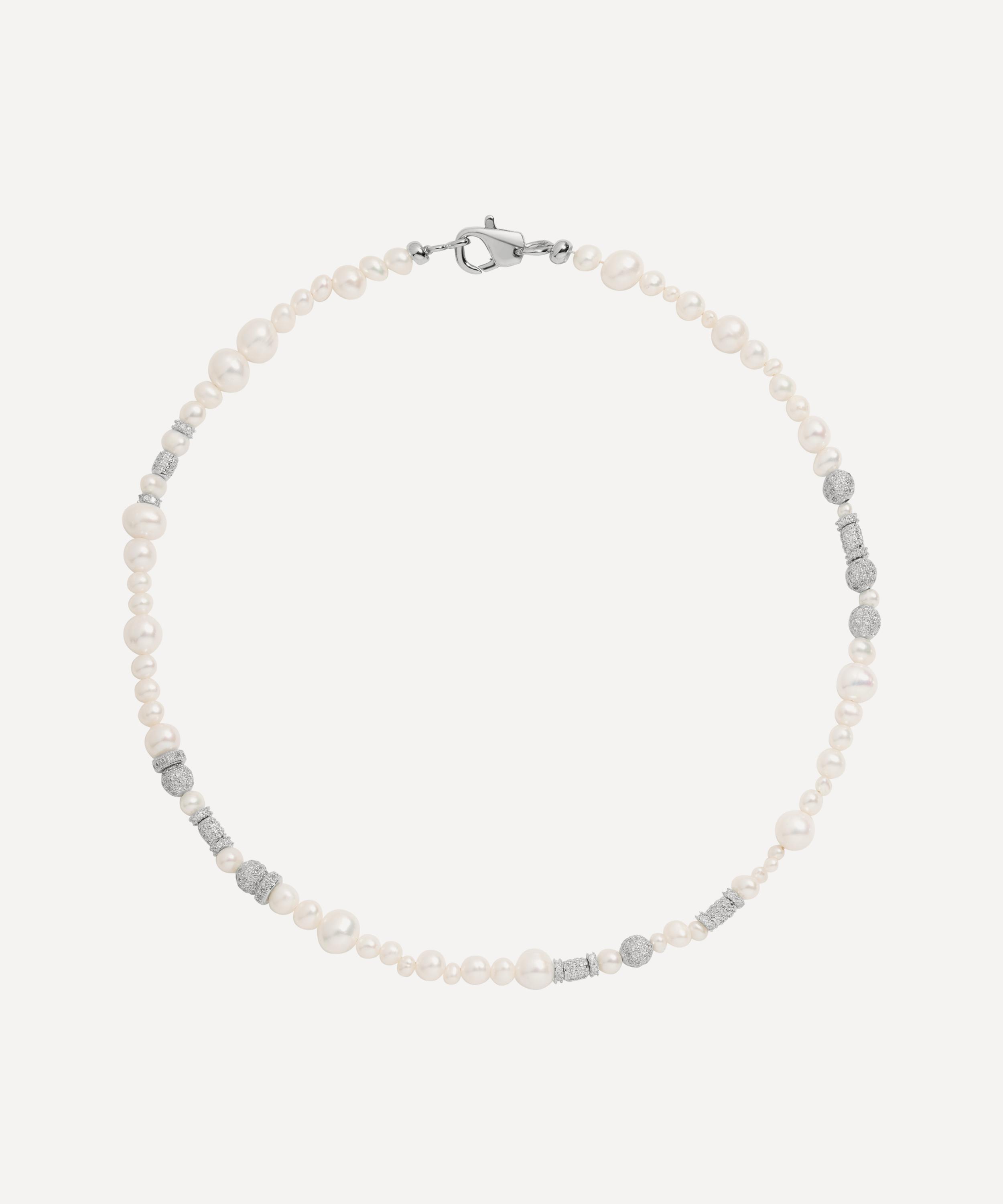 Martha Calvo - Rhodium-Plated Rhodes Pearl Necklace image number 0