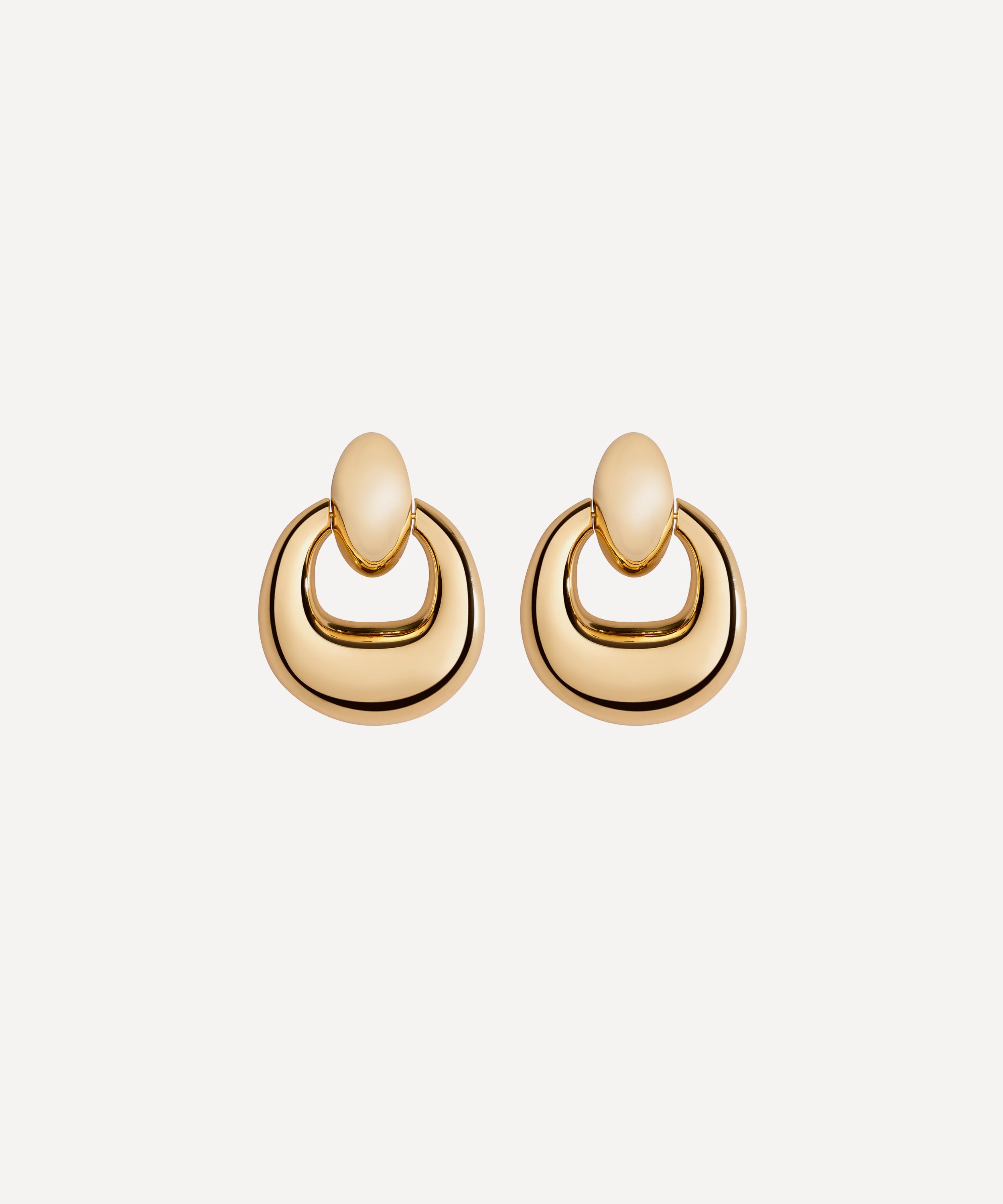 Martha Calvo - 14ct Gold-Plated Door Knocker Drop Earrings